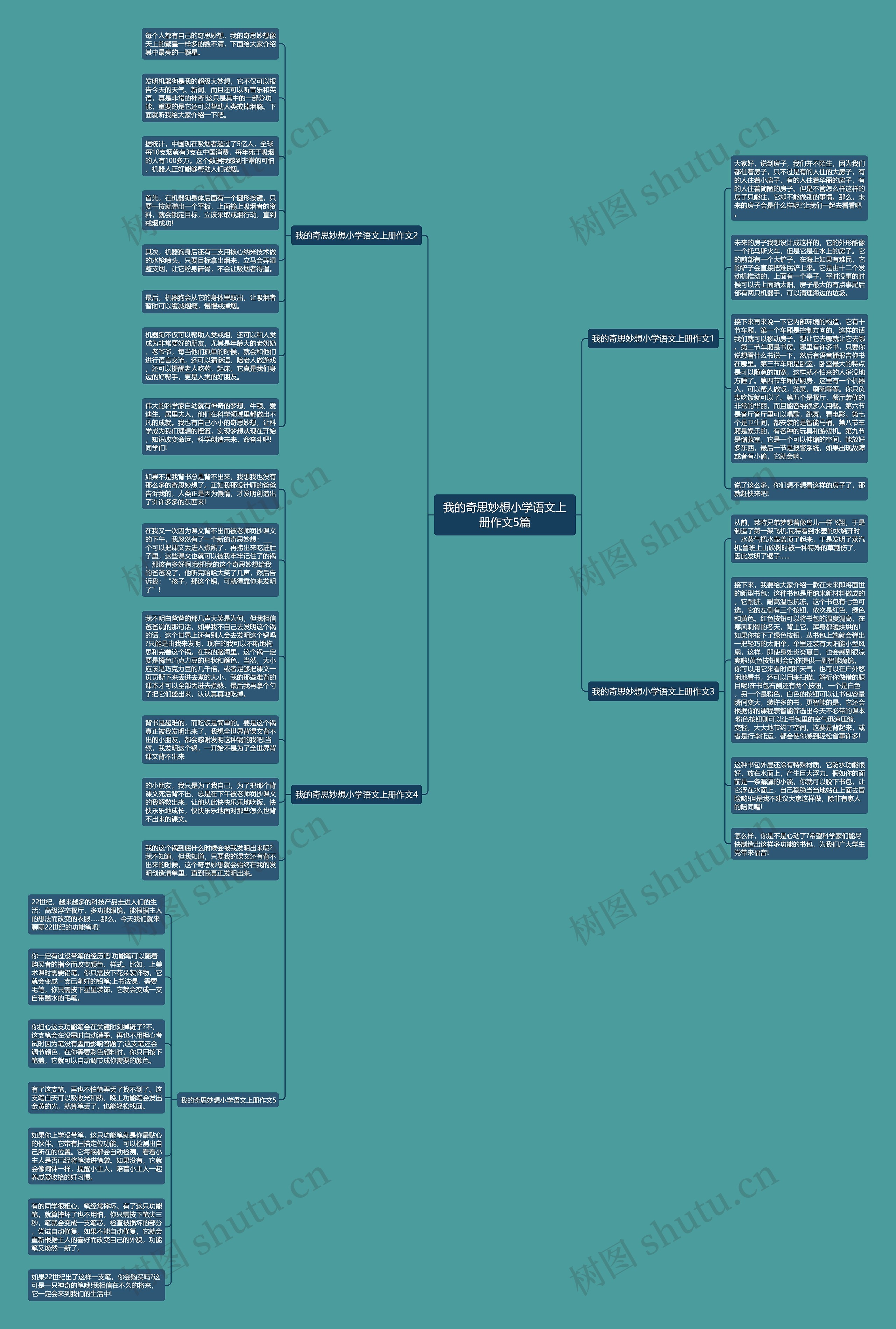 我的奇思妙想小学语文上册作文5篇思维导图