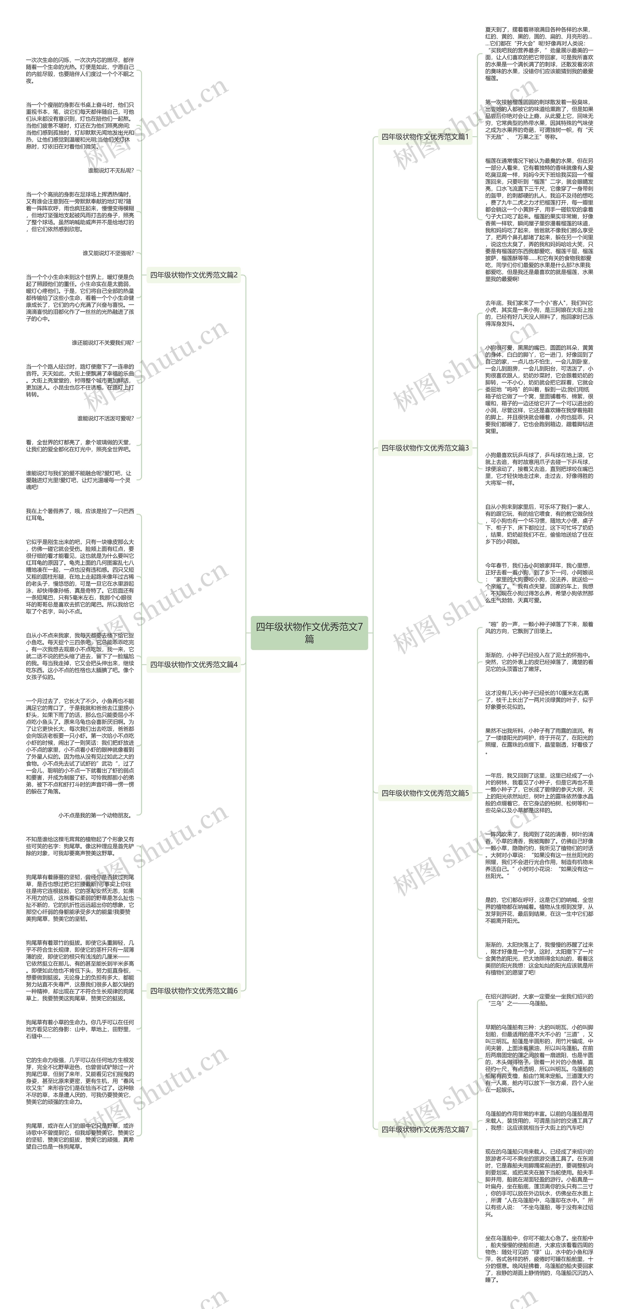 四年级状物作文优秀范文7篇思维导图