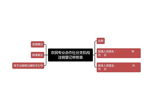 农民专业合作社分支机构注销登记审核表