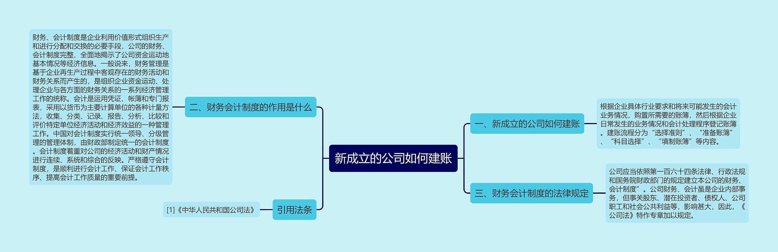 新成立的公司如何建账思维导图