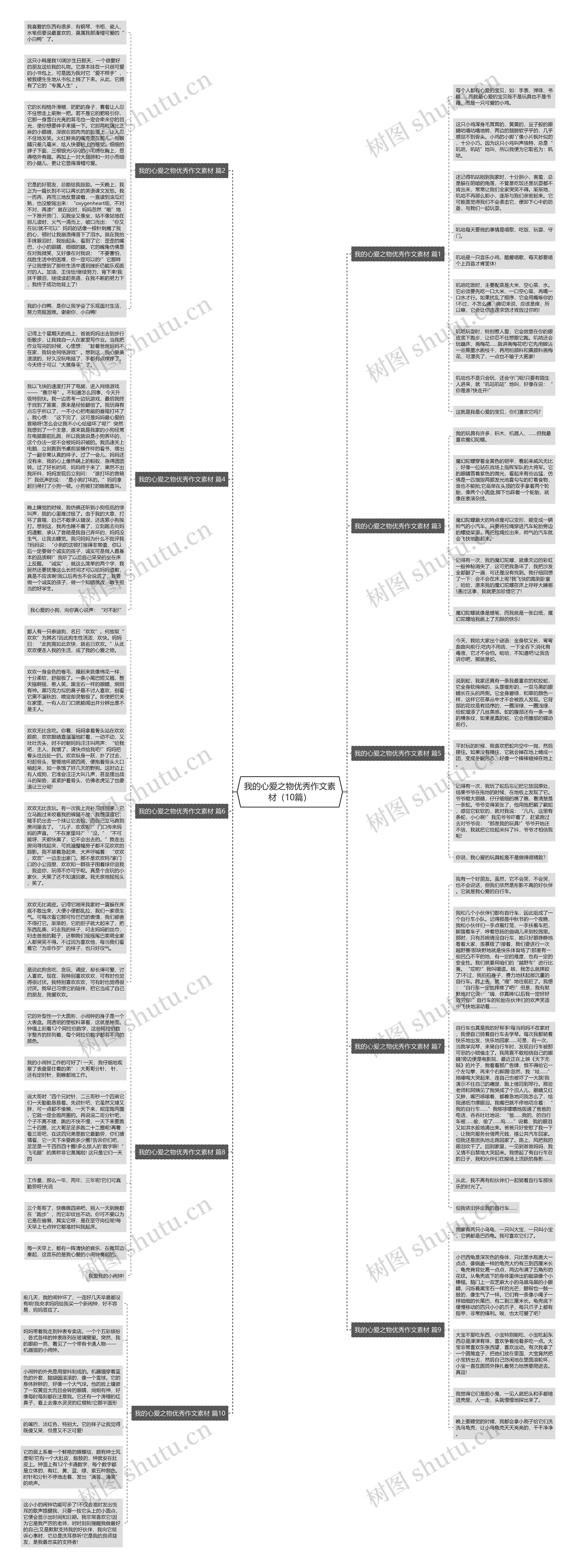 我的心爱之物优秀作文素材（10篇）思维导图