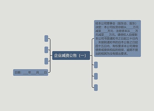 企业减资公告（一）