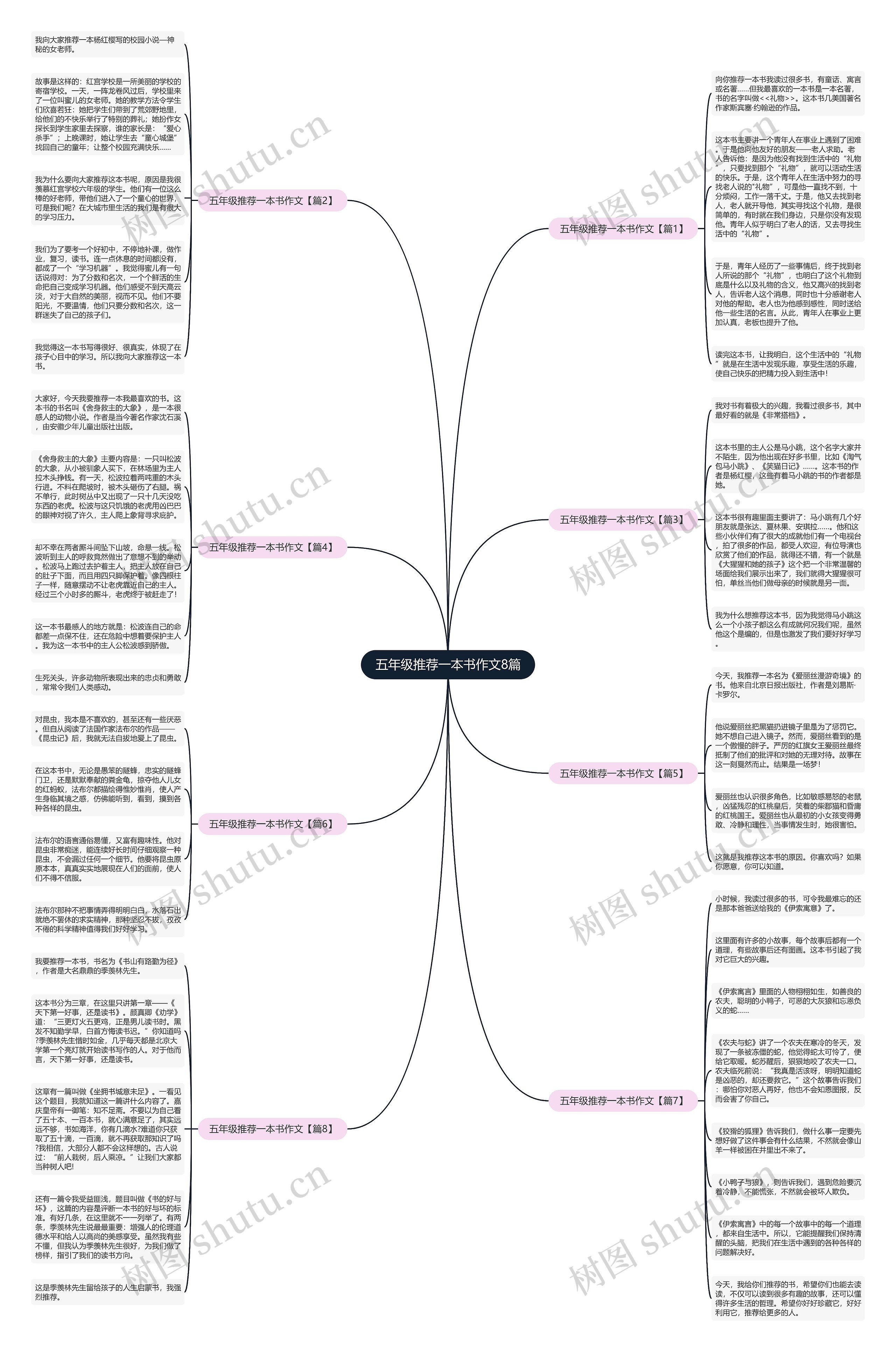 五年级推荐一本书作文8篇思维导图
