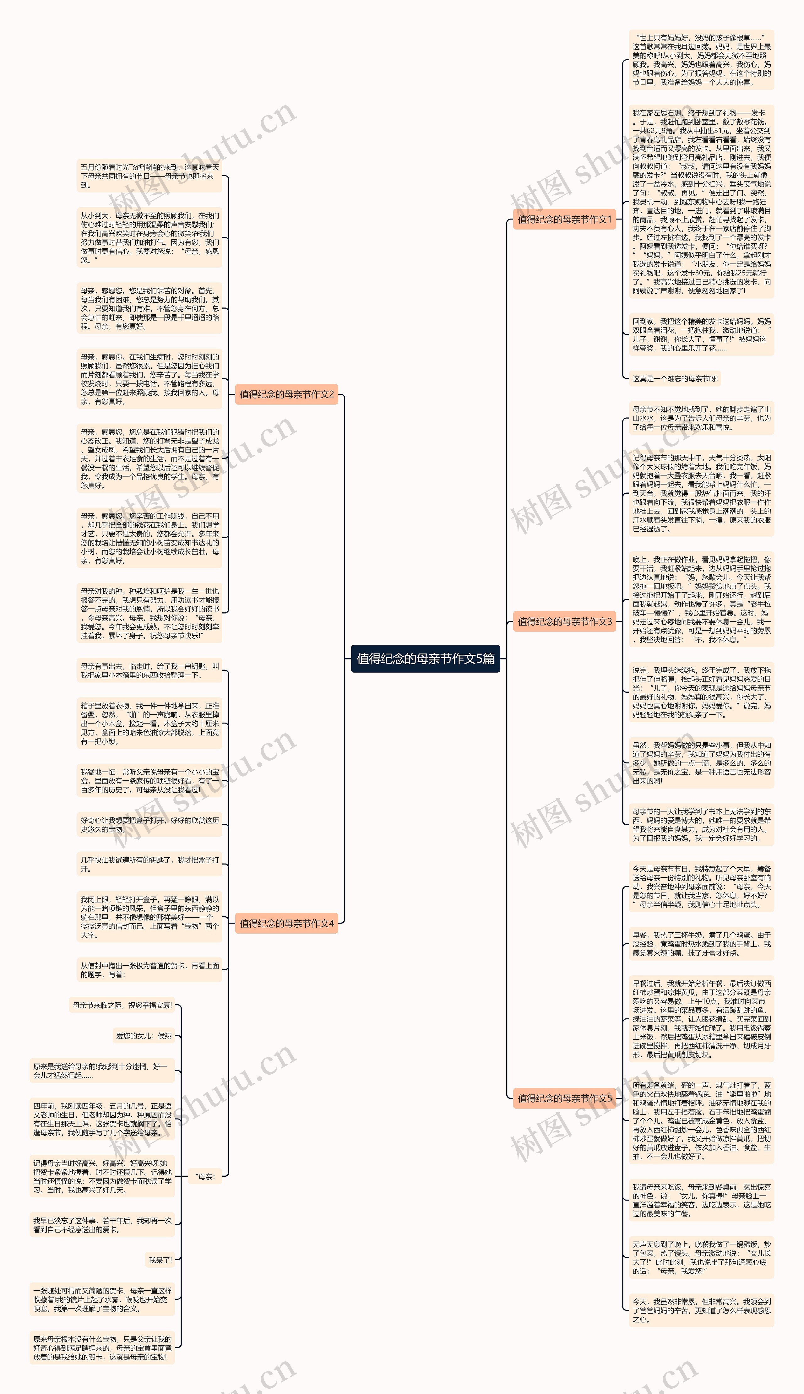 值得纪念的母亲节作文5篇思维导图