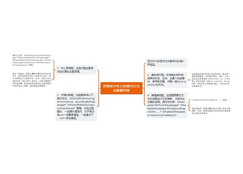 四级短文听力的提问方式及解题对策