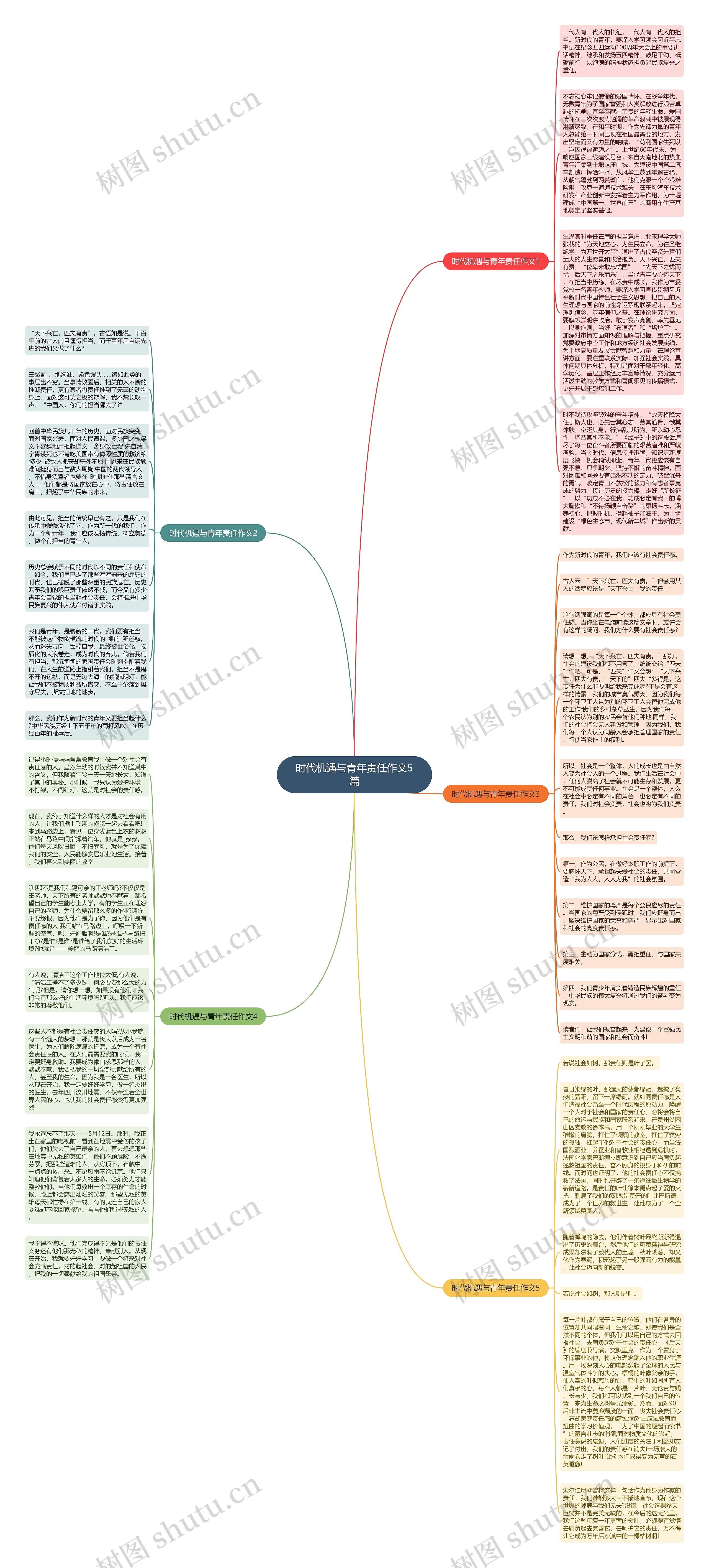时代机遇与青年责任作文5篇思维导图