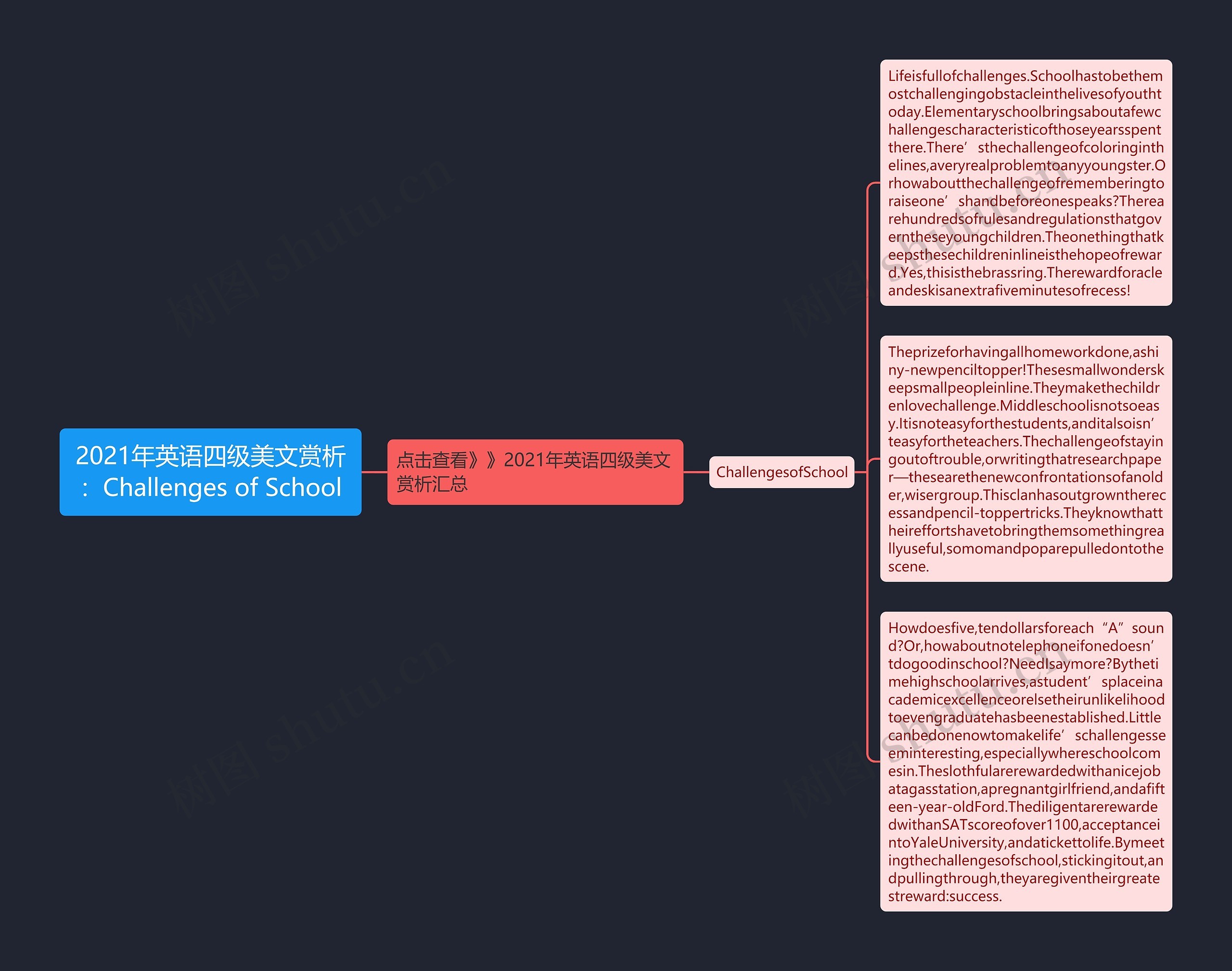 2021年英语四级美文赏析：Challenges of School