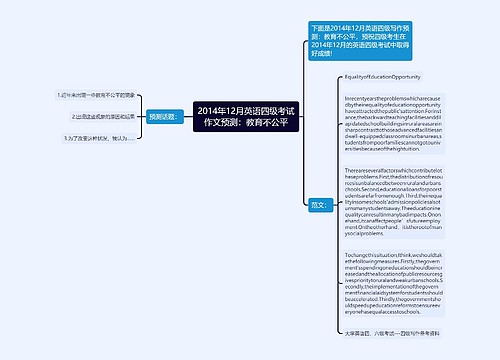 2014年12月英语四级考试作文预测：教育不公平