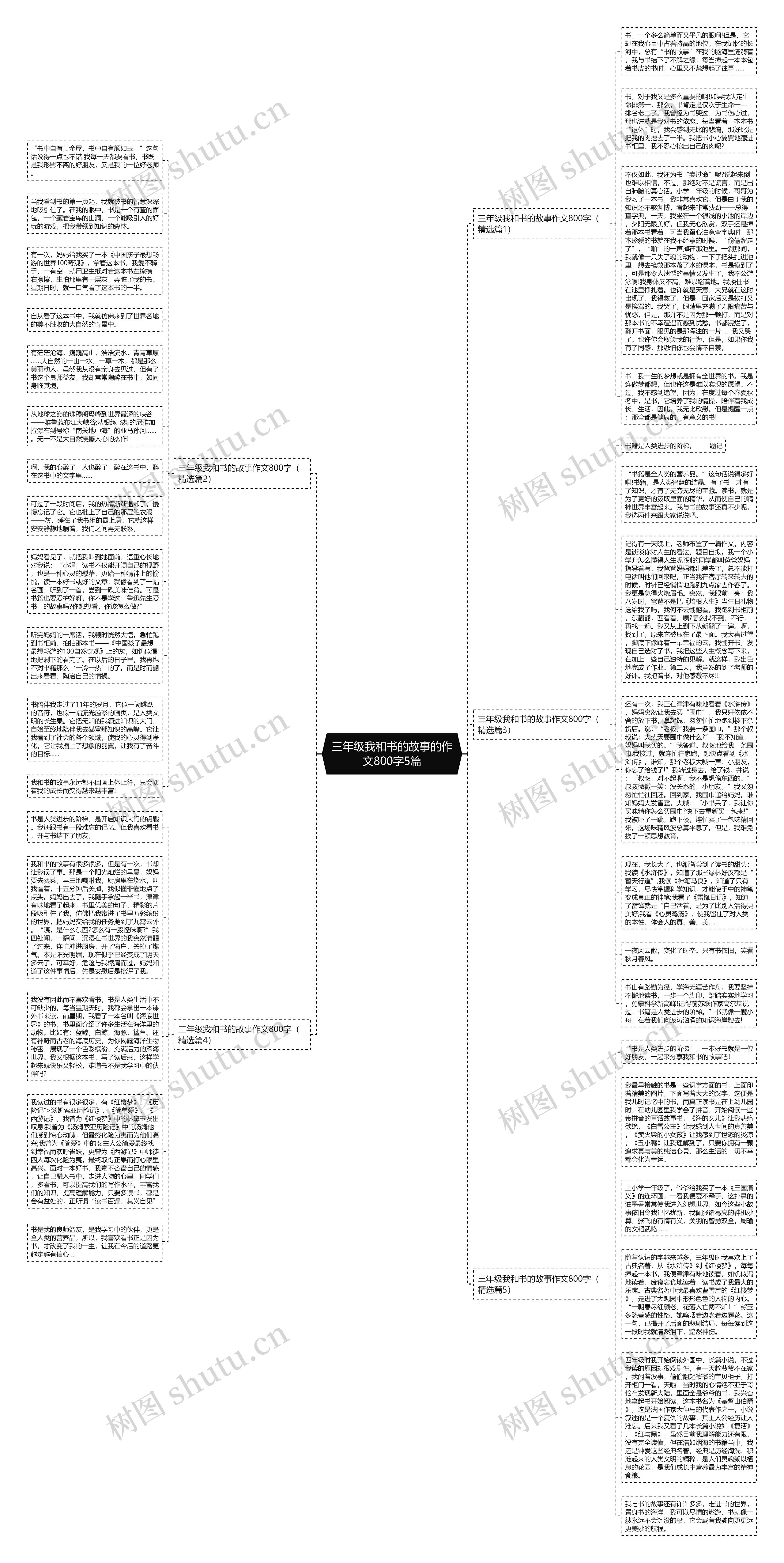 三年级我和书的故事的作文800字5篇思维导图