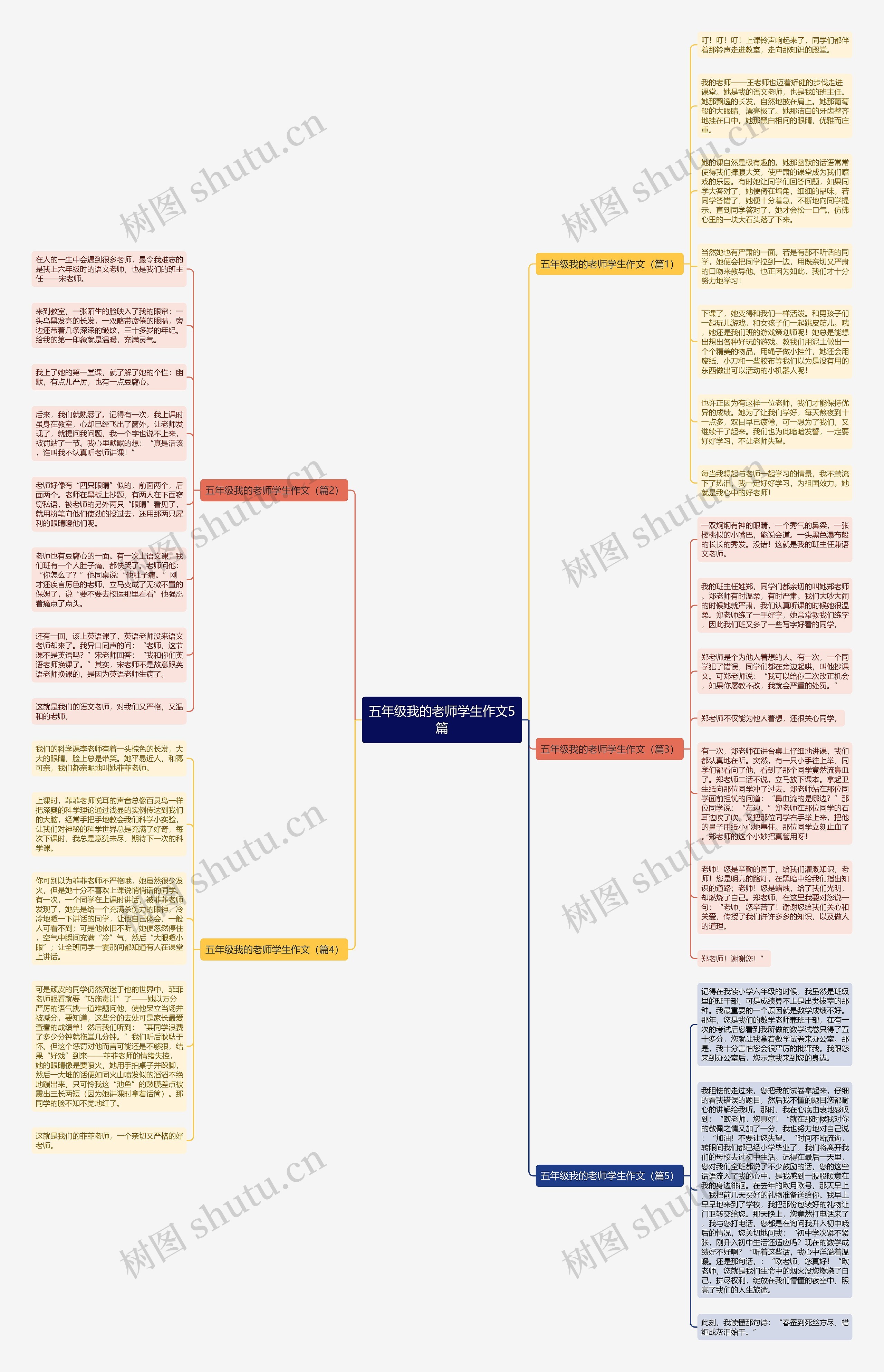 五年级我的老师学生作文5篇