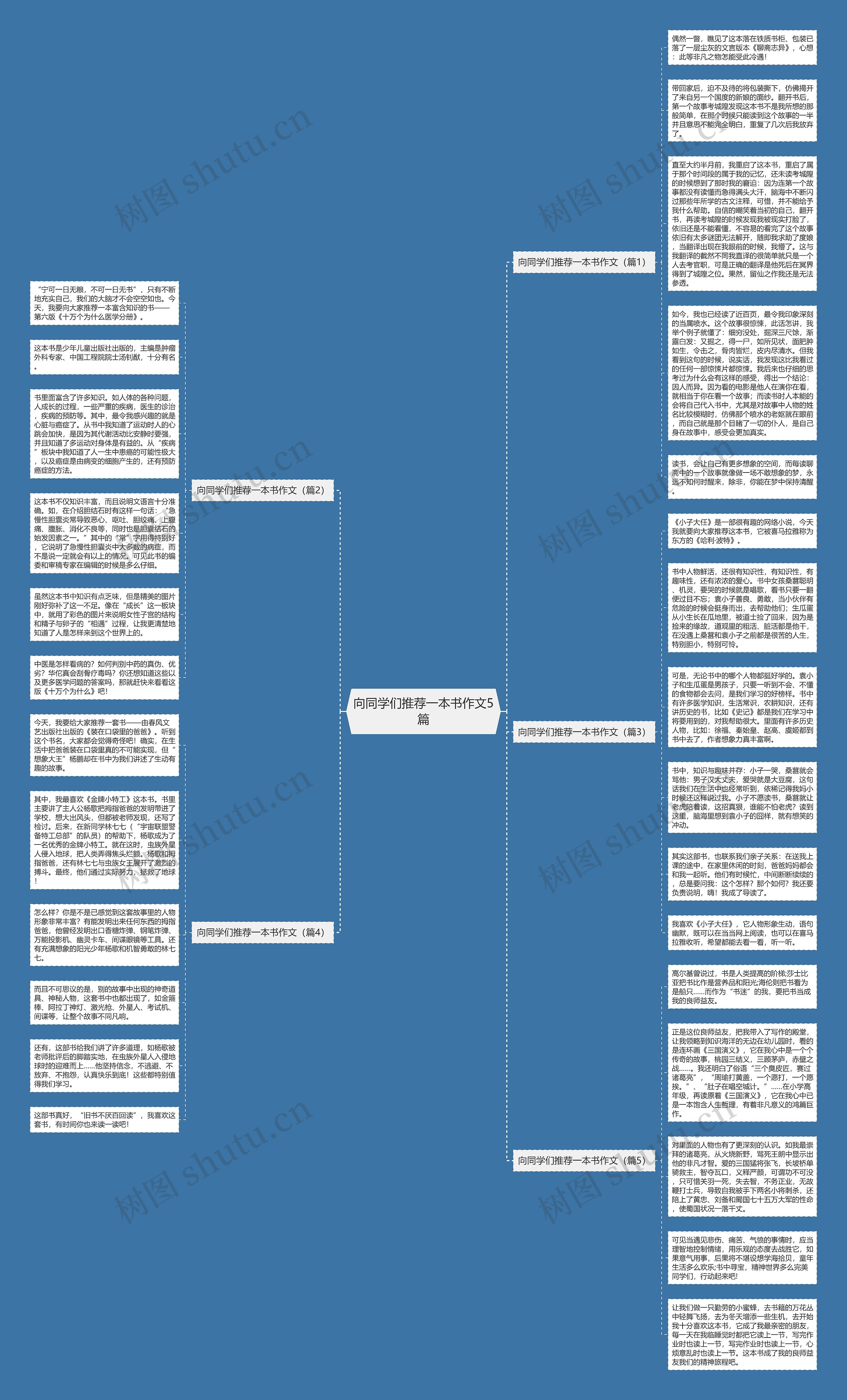向同学们推荐一本书作文5篇思维导图