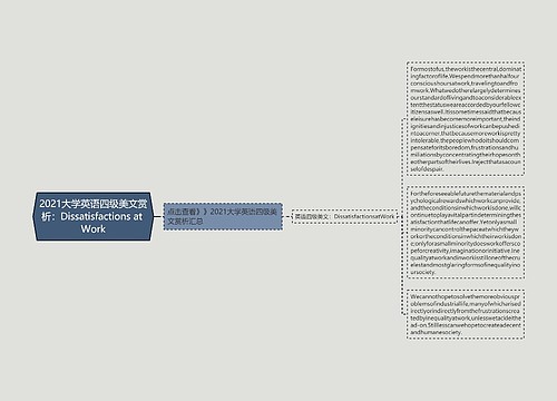 2021大学英语四级美文赏析：Dissatisfactions at Work