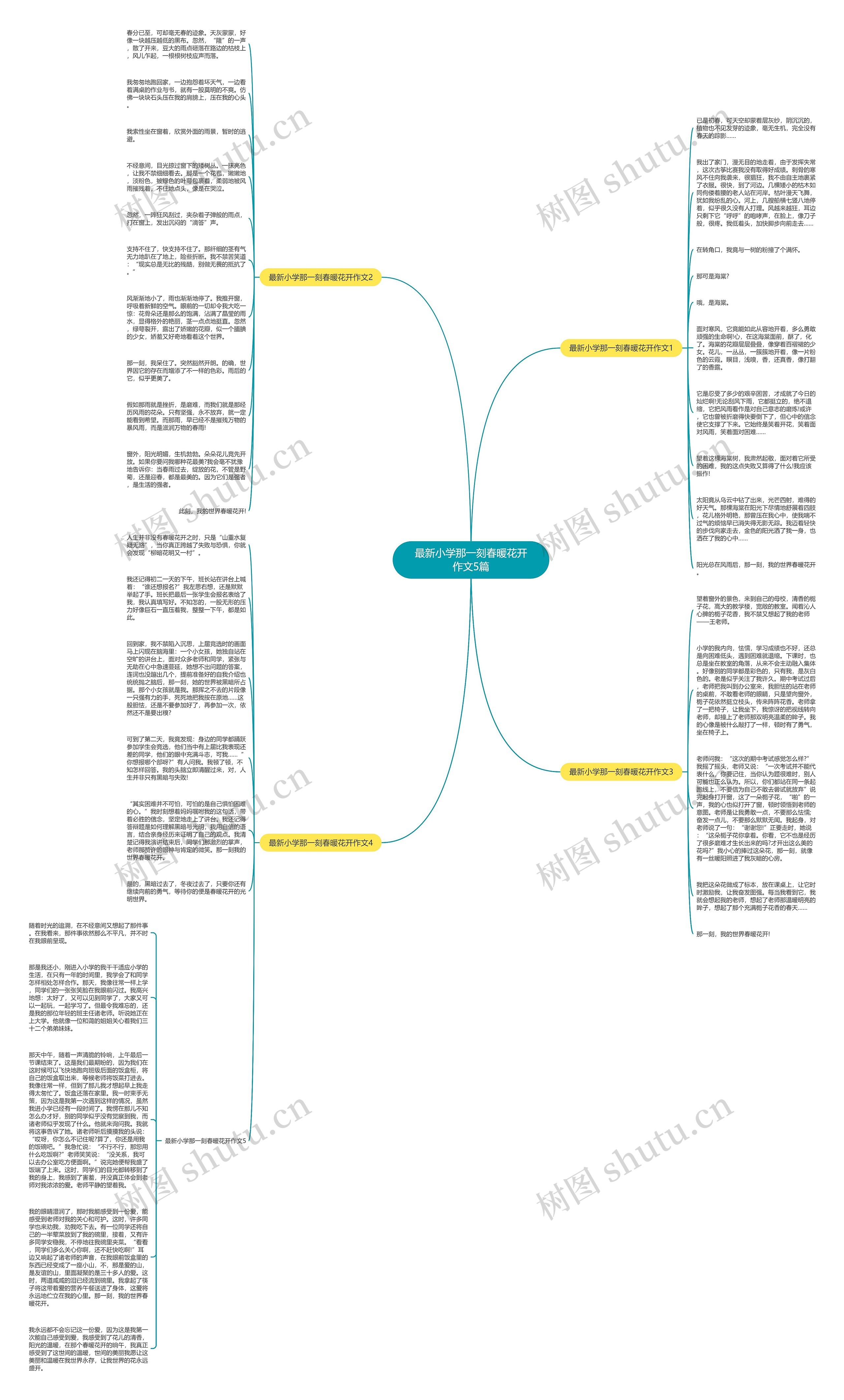 最新小学那一刻春暖花开作文5篇思维导图