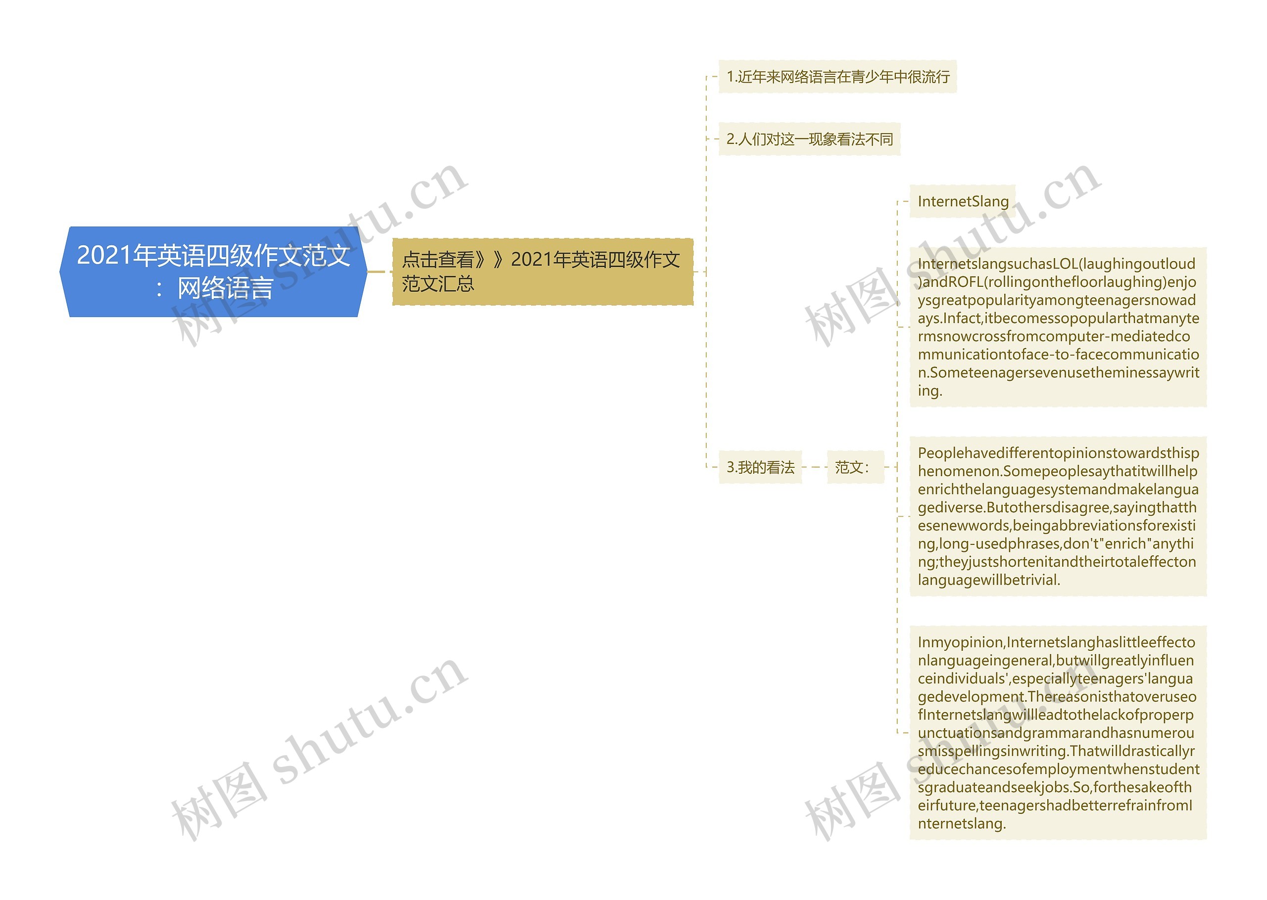 2021年英语四级作文范文：网络语言