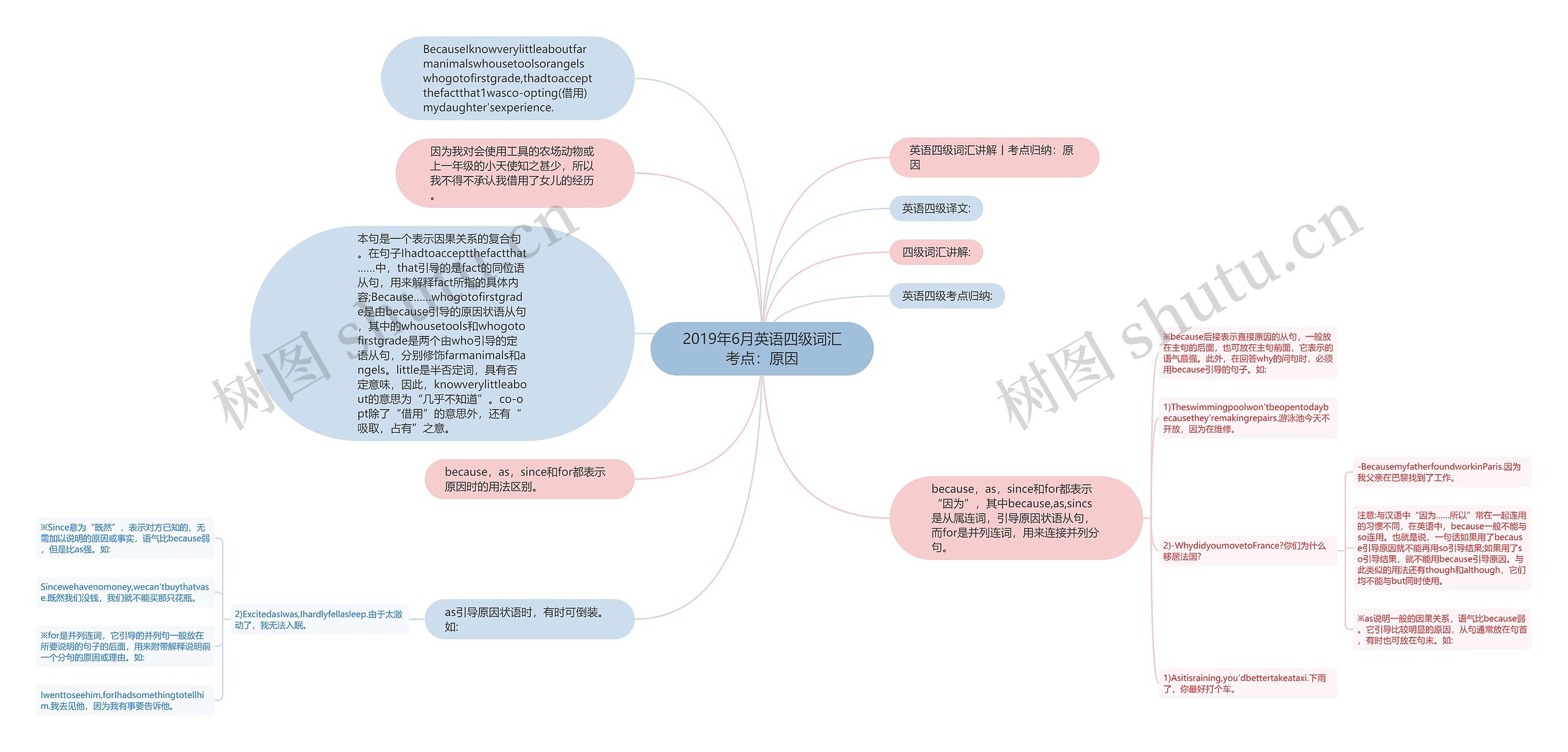 2019年6月英语四级词汇考点：原因