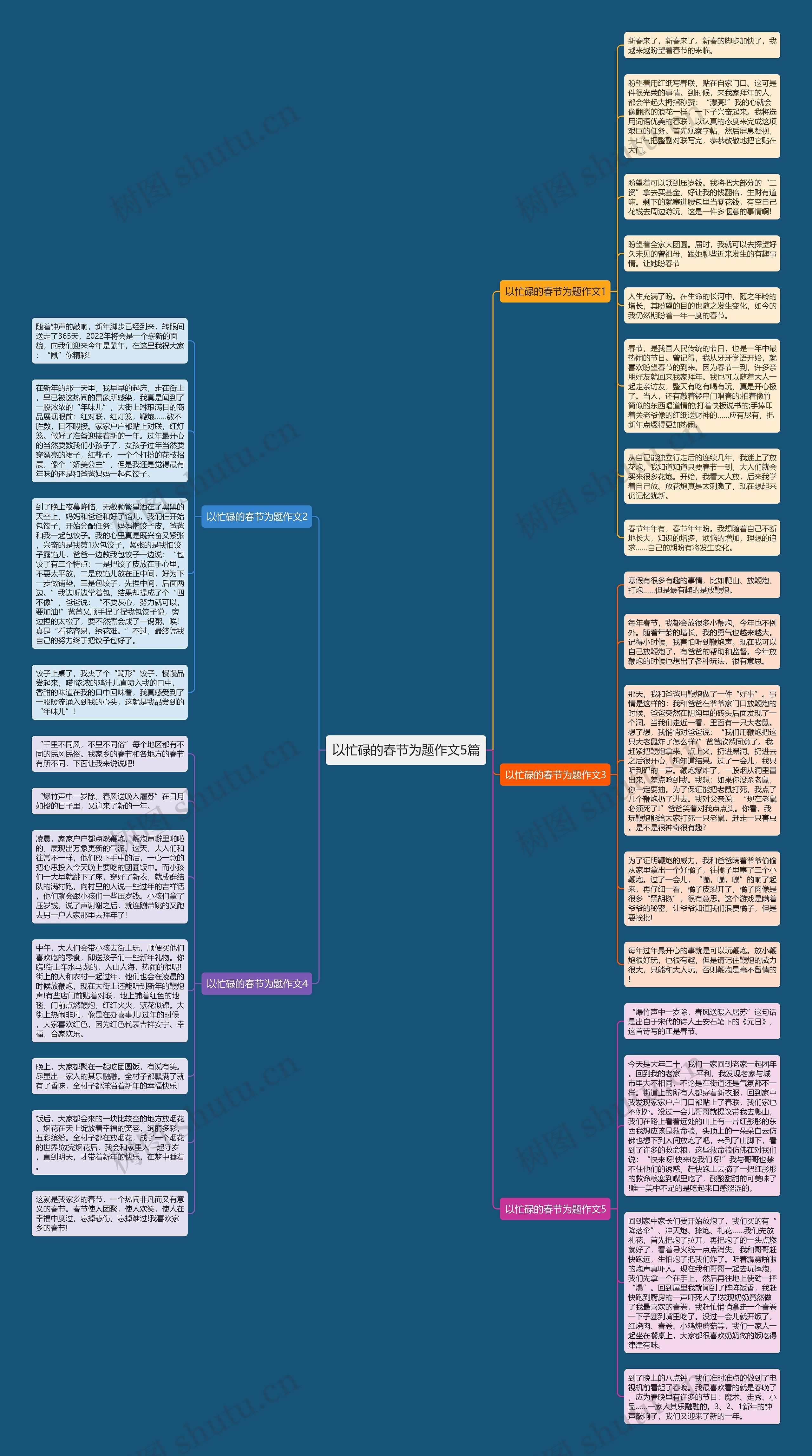 以忙碌的春节为题作文5篇思维导图