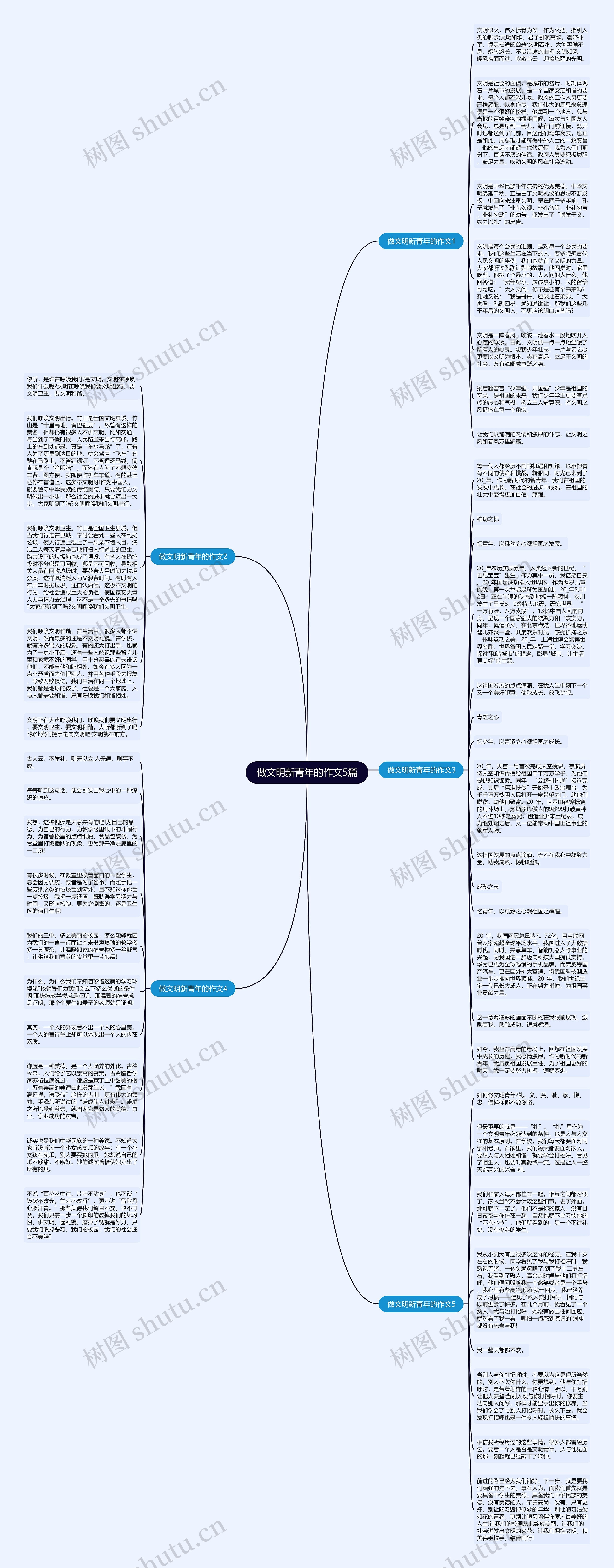 做文明新青年的作文5篇思维导图