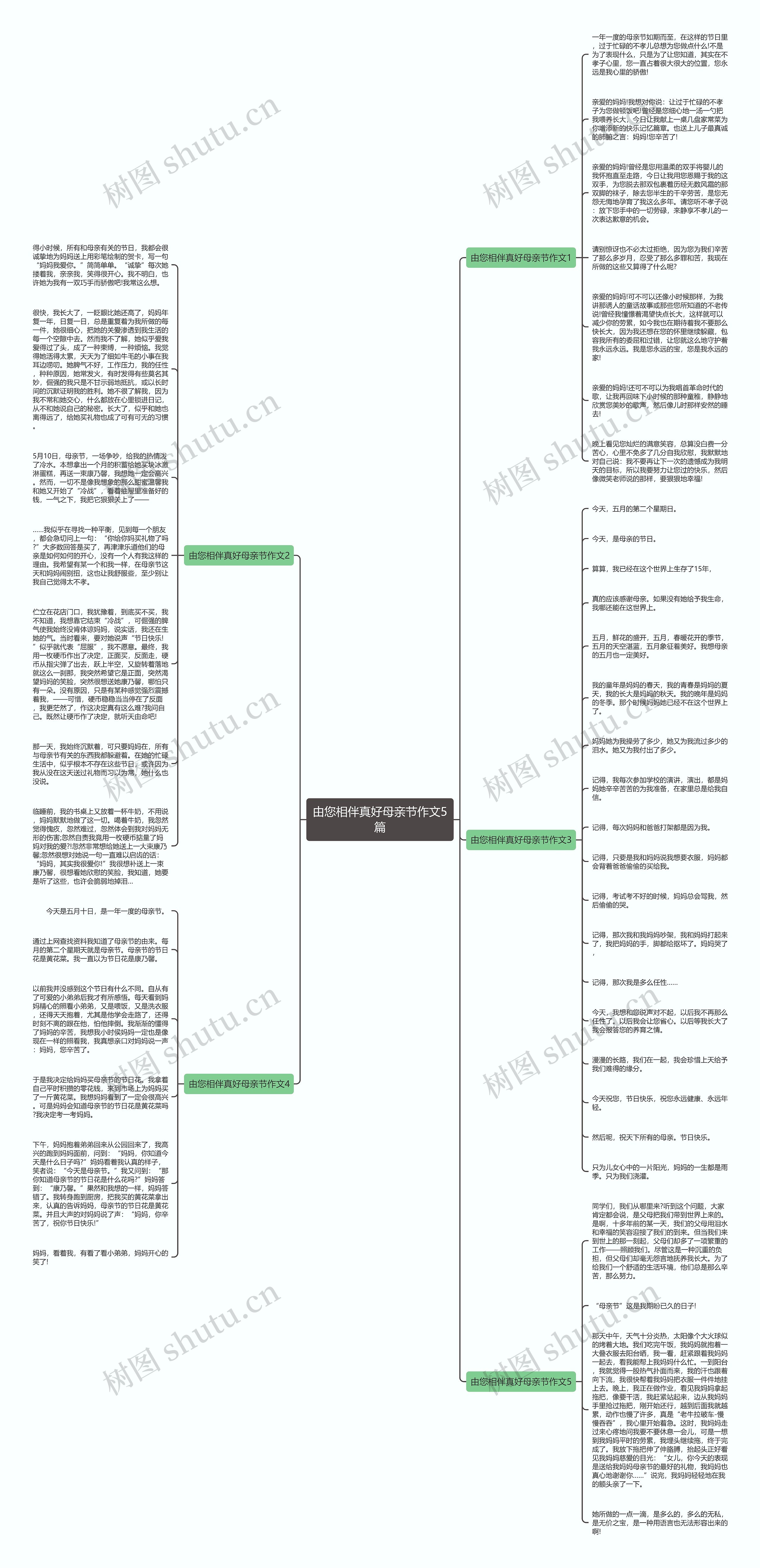 由您相伴真好母亲节作文5篇思维导图