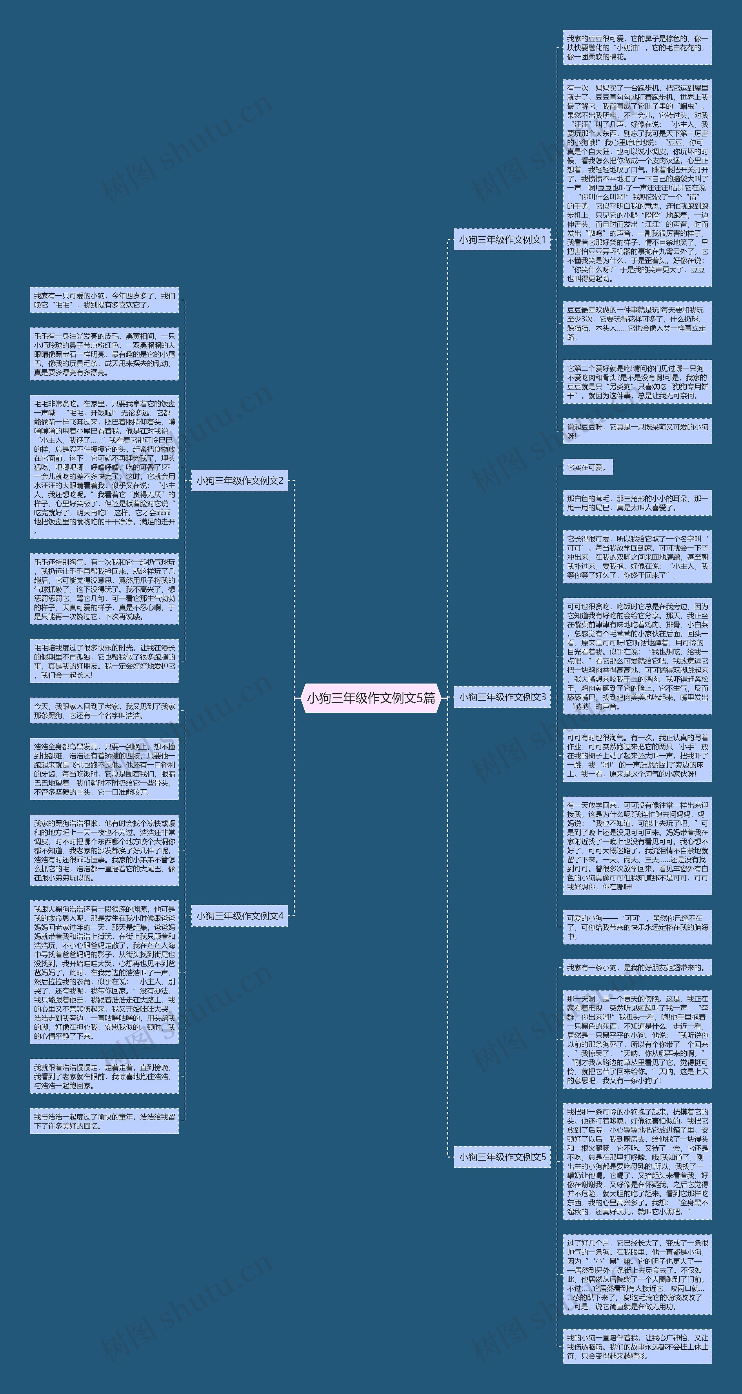 小狗三年级作文例文5篇思维导图