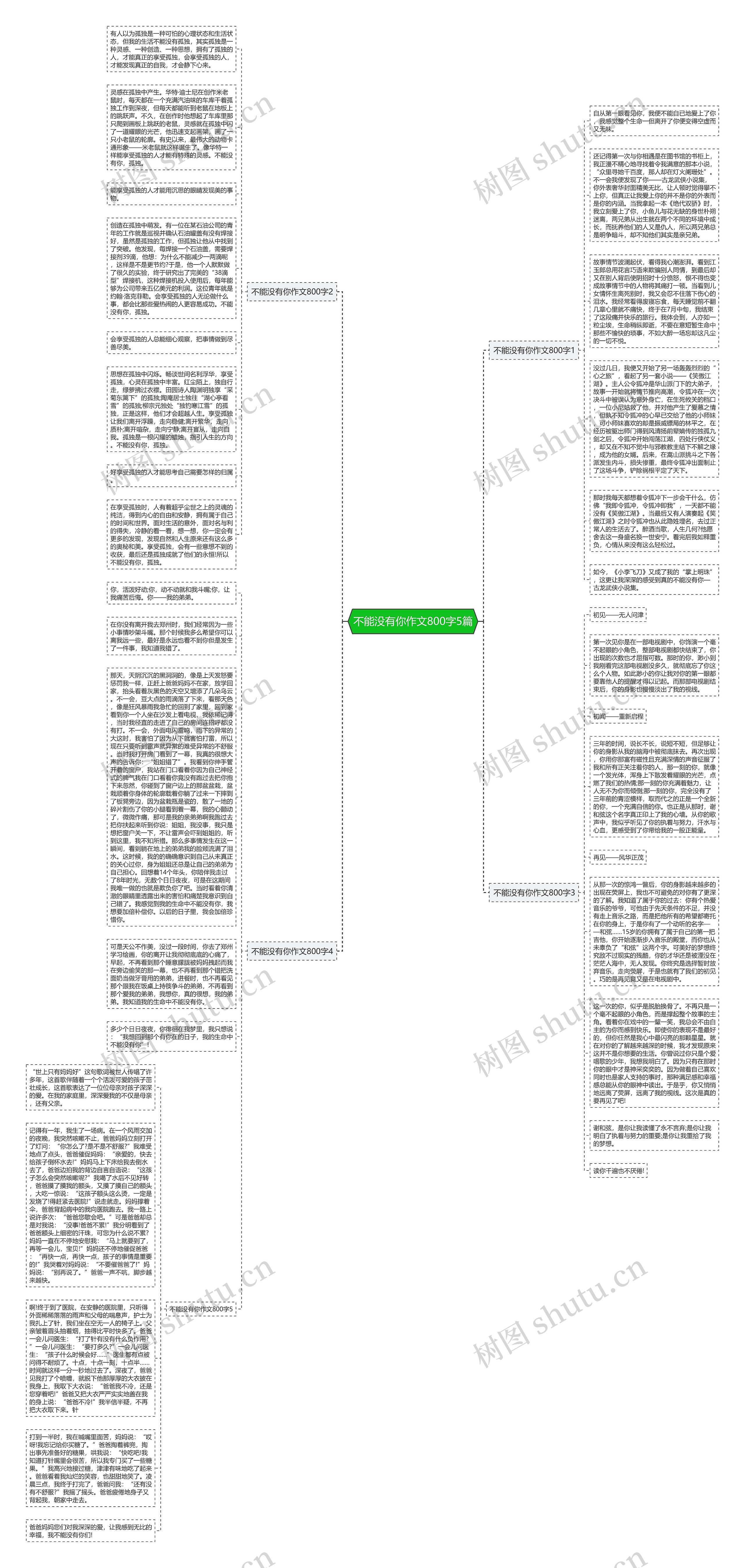 不能没有你作文800字5篇思维导图