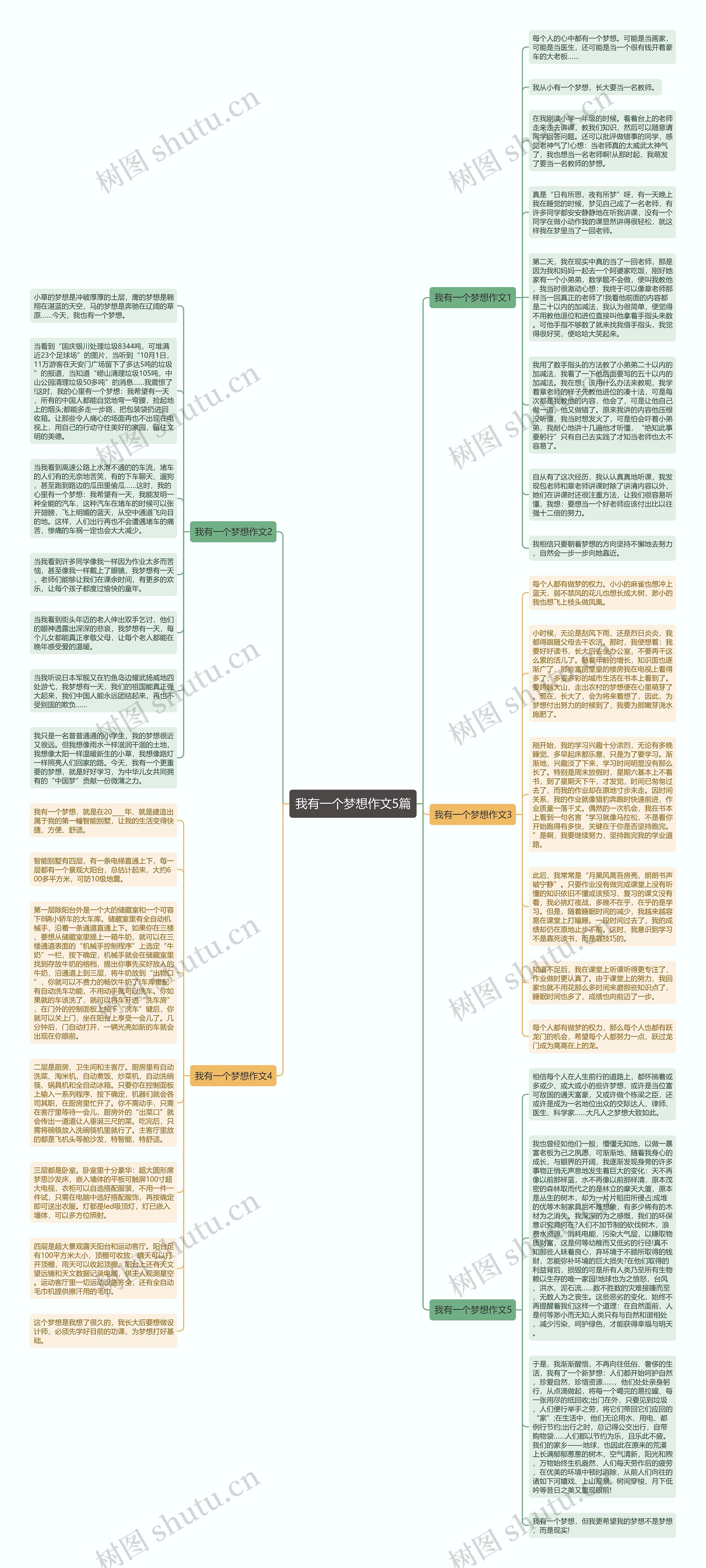 我有一个梦想作文5篇思维导图