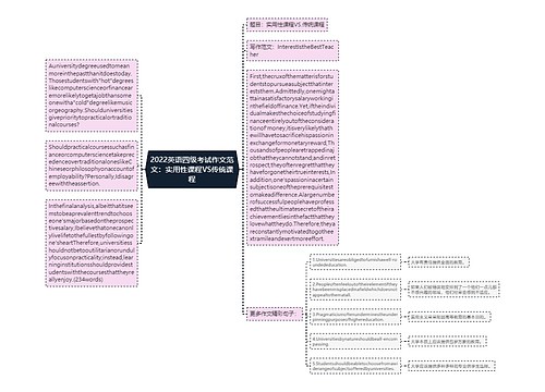 2022英语四级考试作文范文：实用性课程VS传统课程