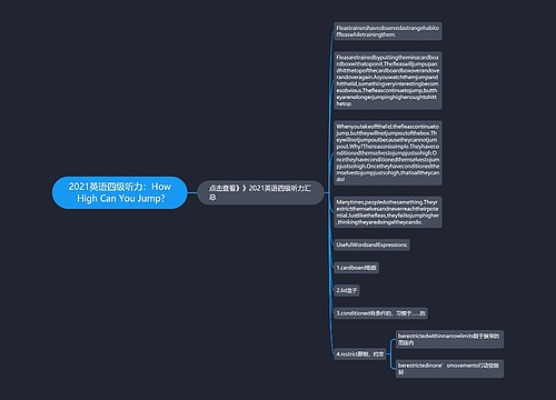 2021英语四级听力：How High Can You Jump?