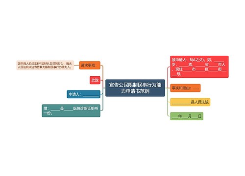 宣告公民限制民事行为能力申请书范例