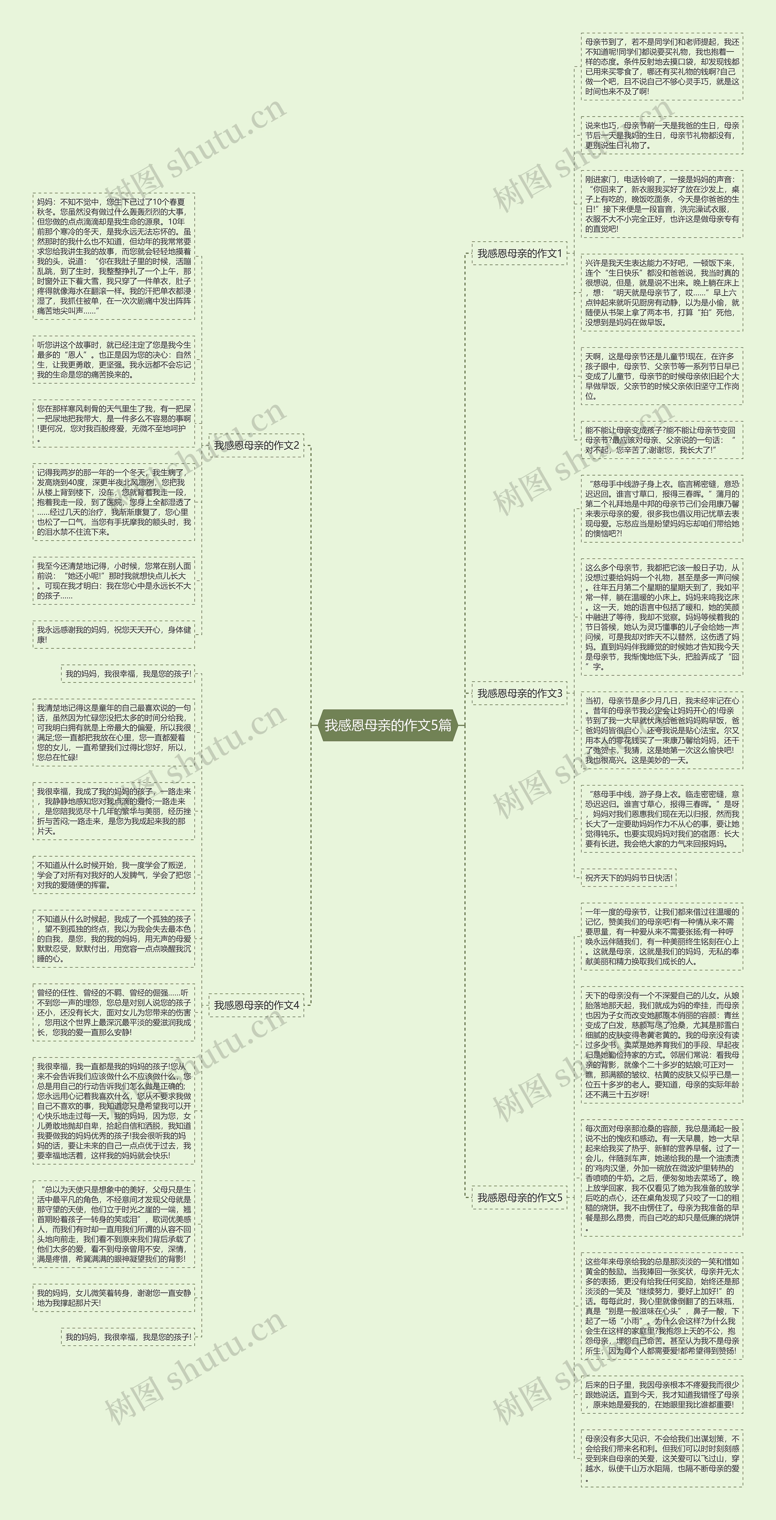 我感恩母亲的作文5篇思维导图