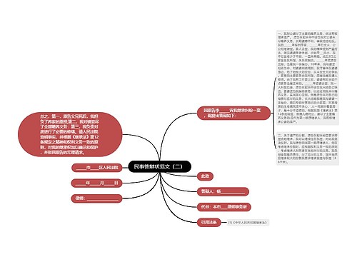 民事答辩状范文（二）