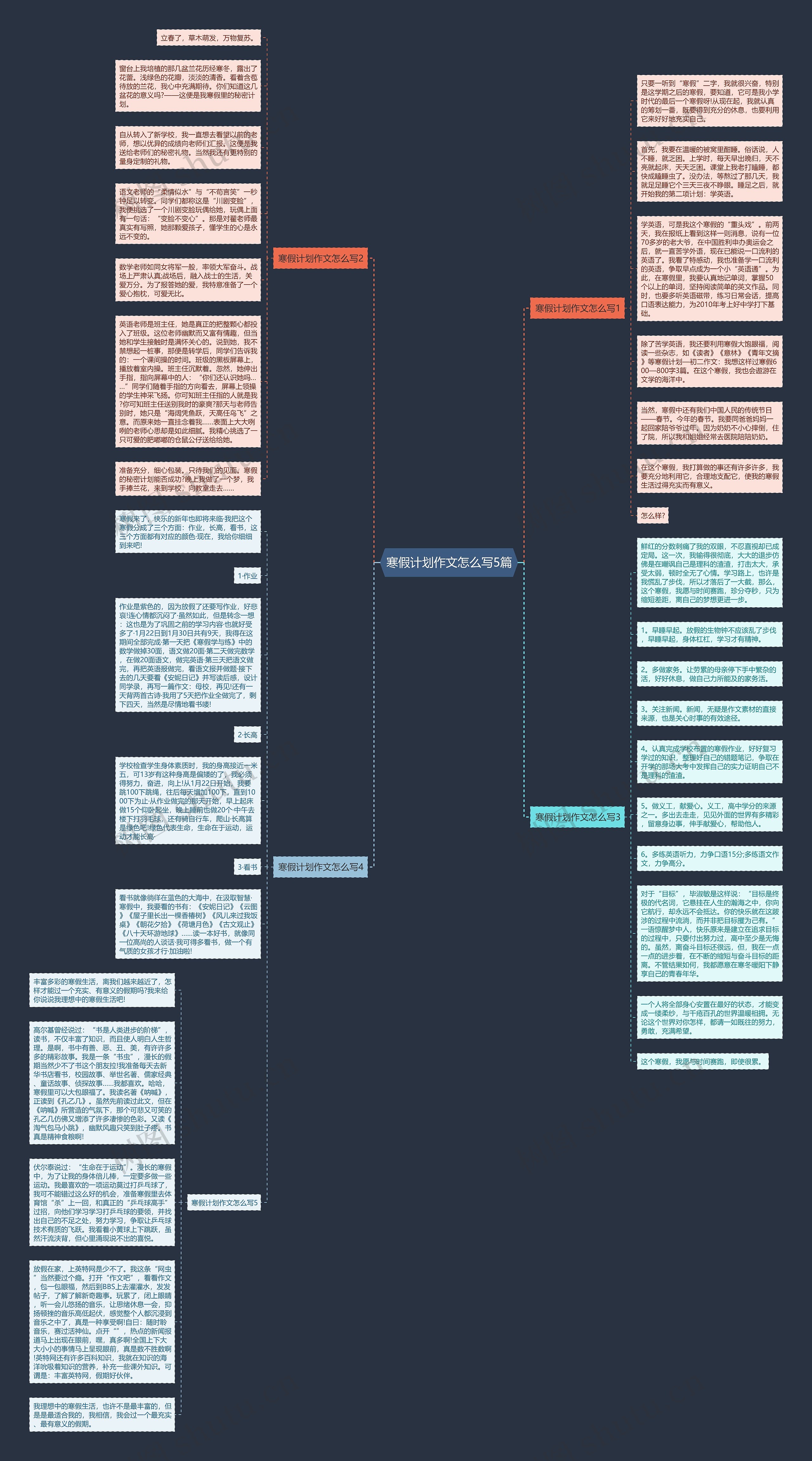 寒假计划作文怎么写5篇思维导图