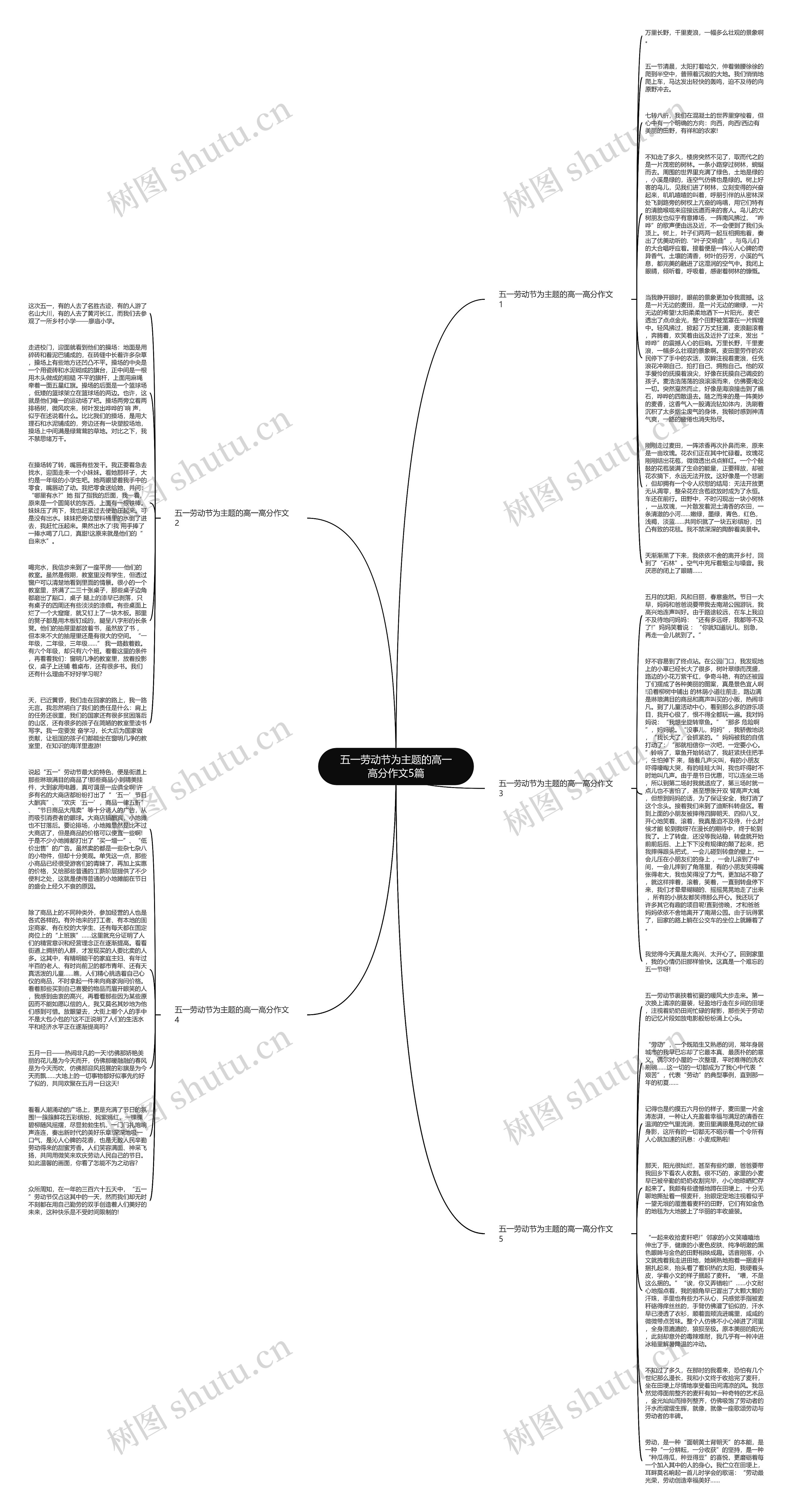 五一劳动节为主题的高一高分作文5篇思维导图