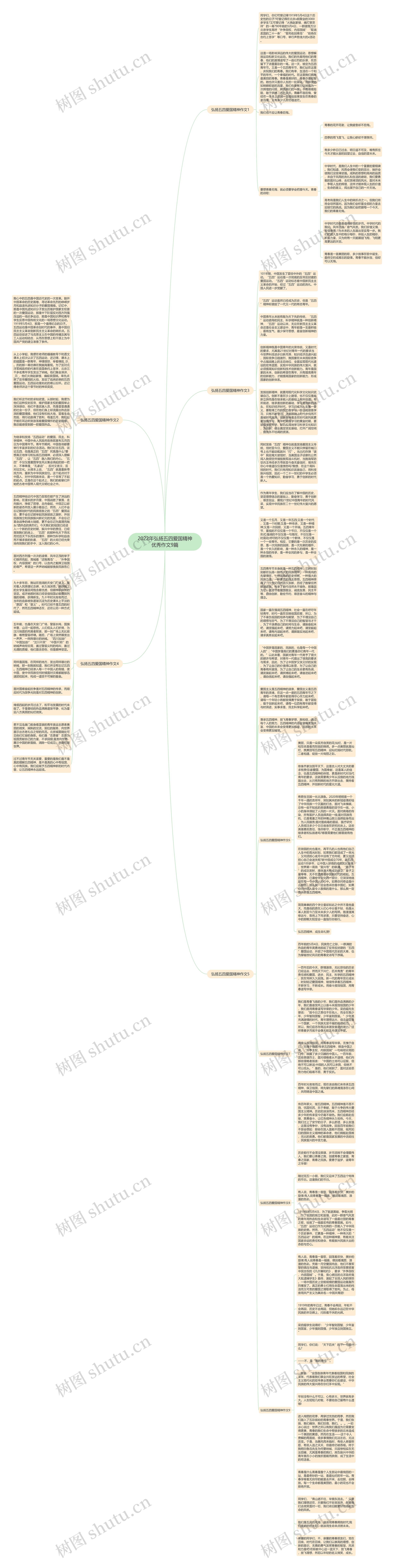 2022年弘扬五四爱国精神优秀作文9篇思维导图