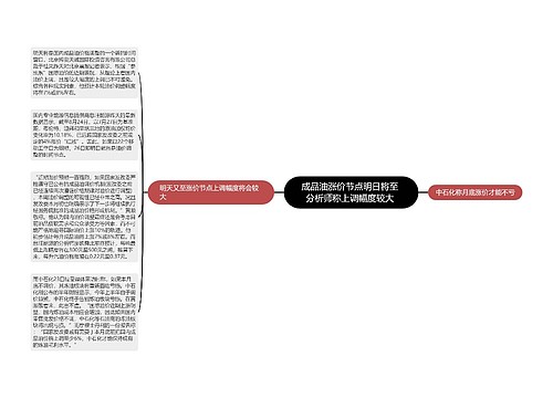 成品油涨价节点明日将至 分析师称上调幅度较大 