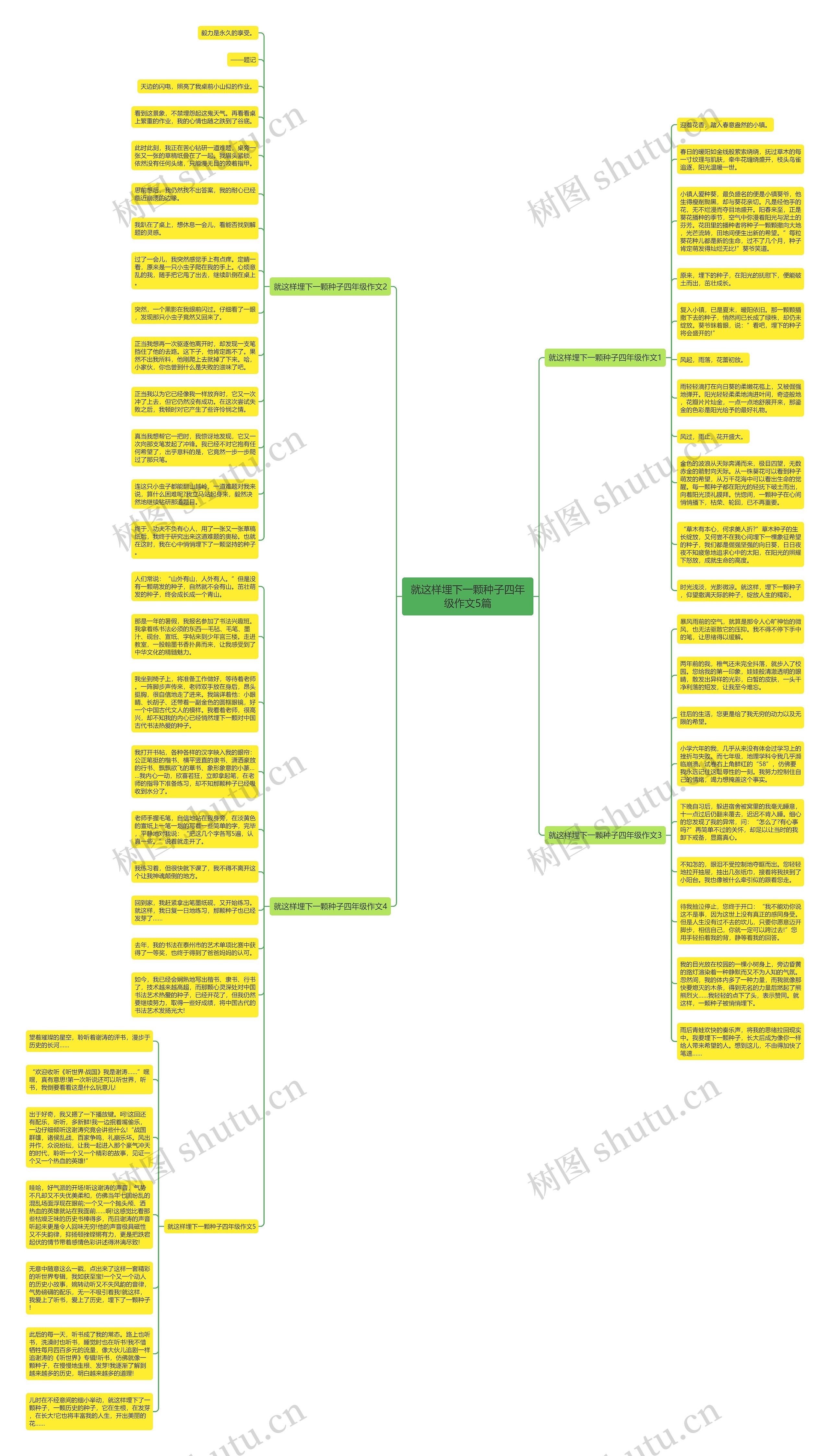 就这样埋下一颗种子四年级作文5篇思维导图