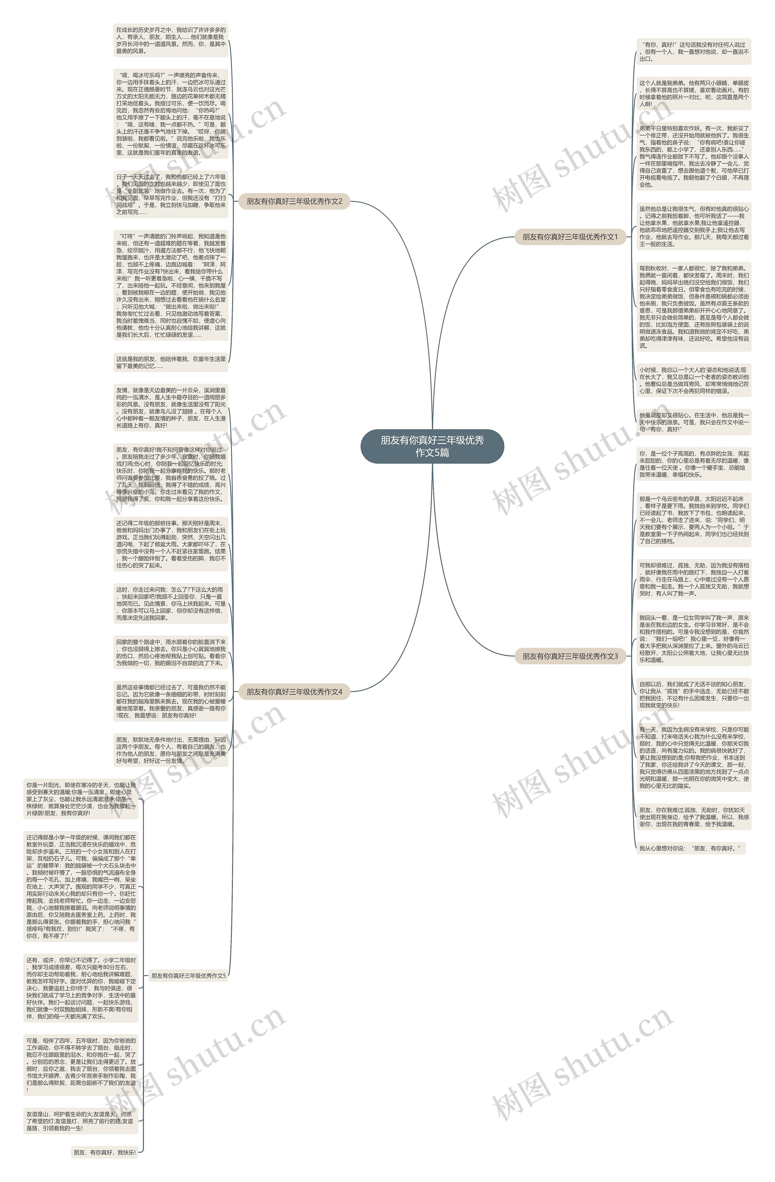 朋友有你真好三年级优秀作文5篇思维导图