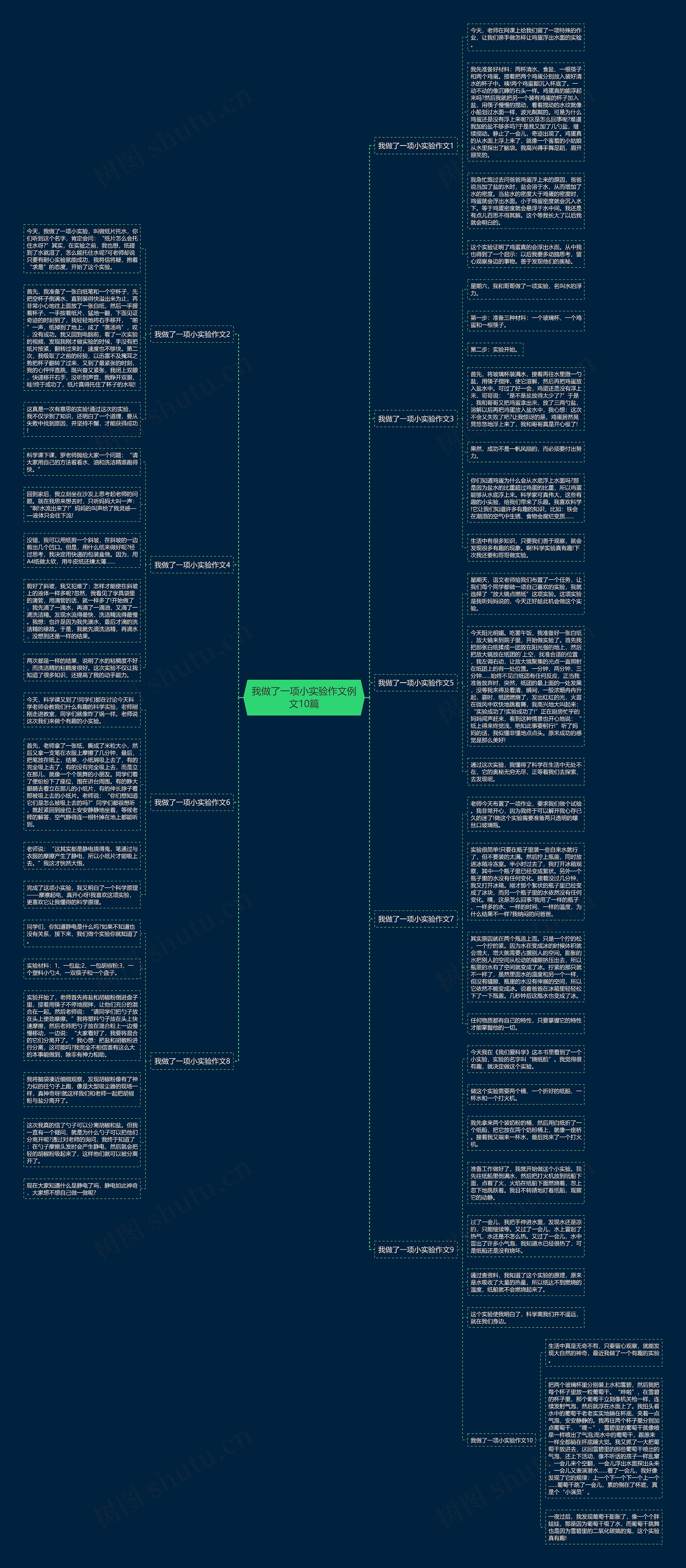 我做了一项小实验作文例文10篇思维导图