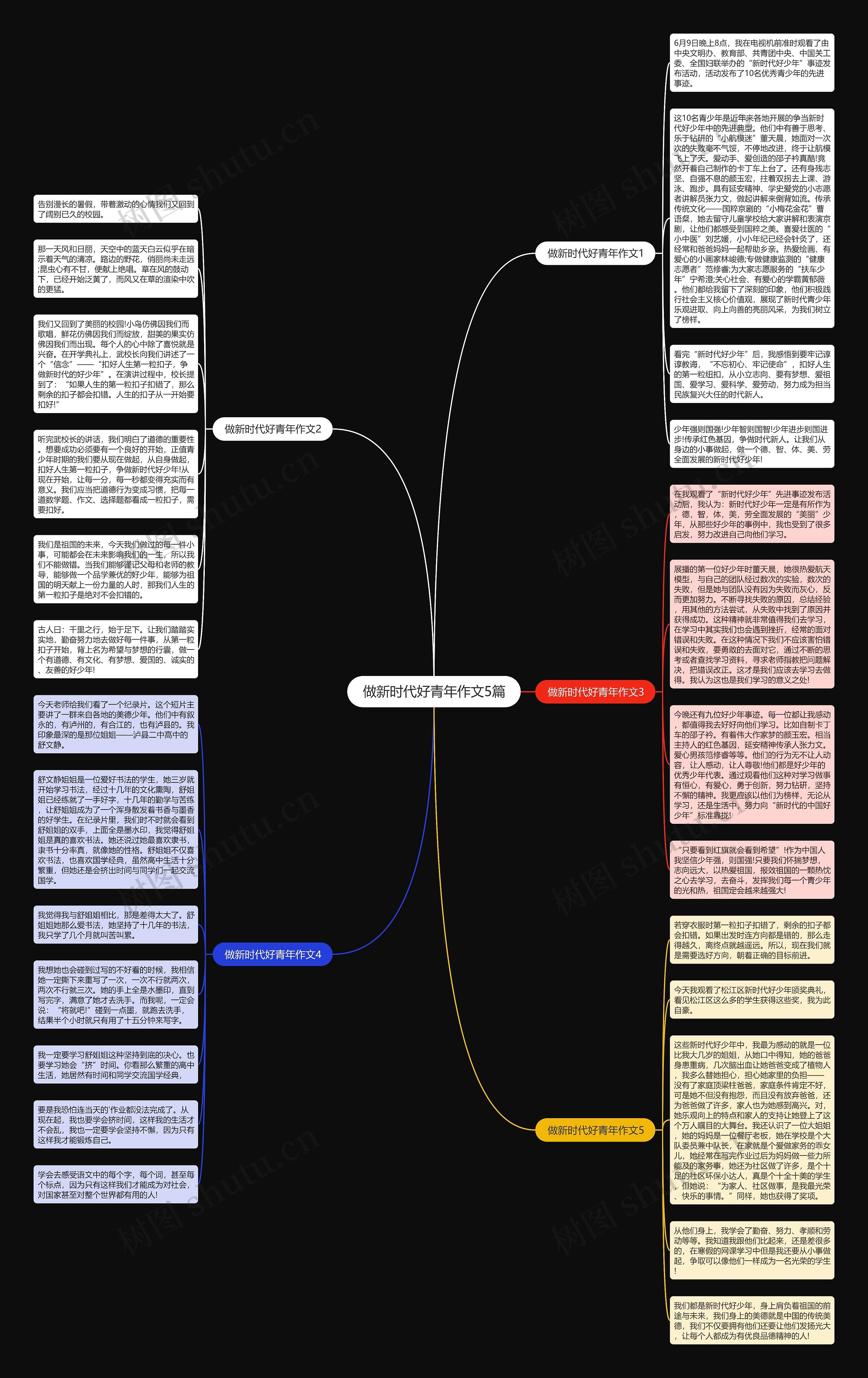 做新时代好青年作文5篇思维导图