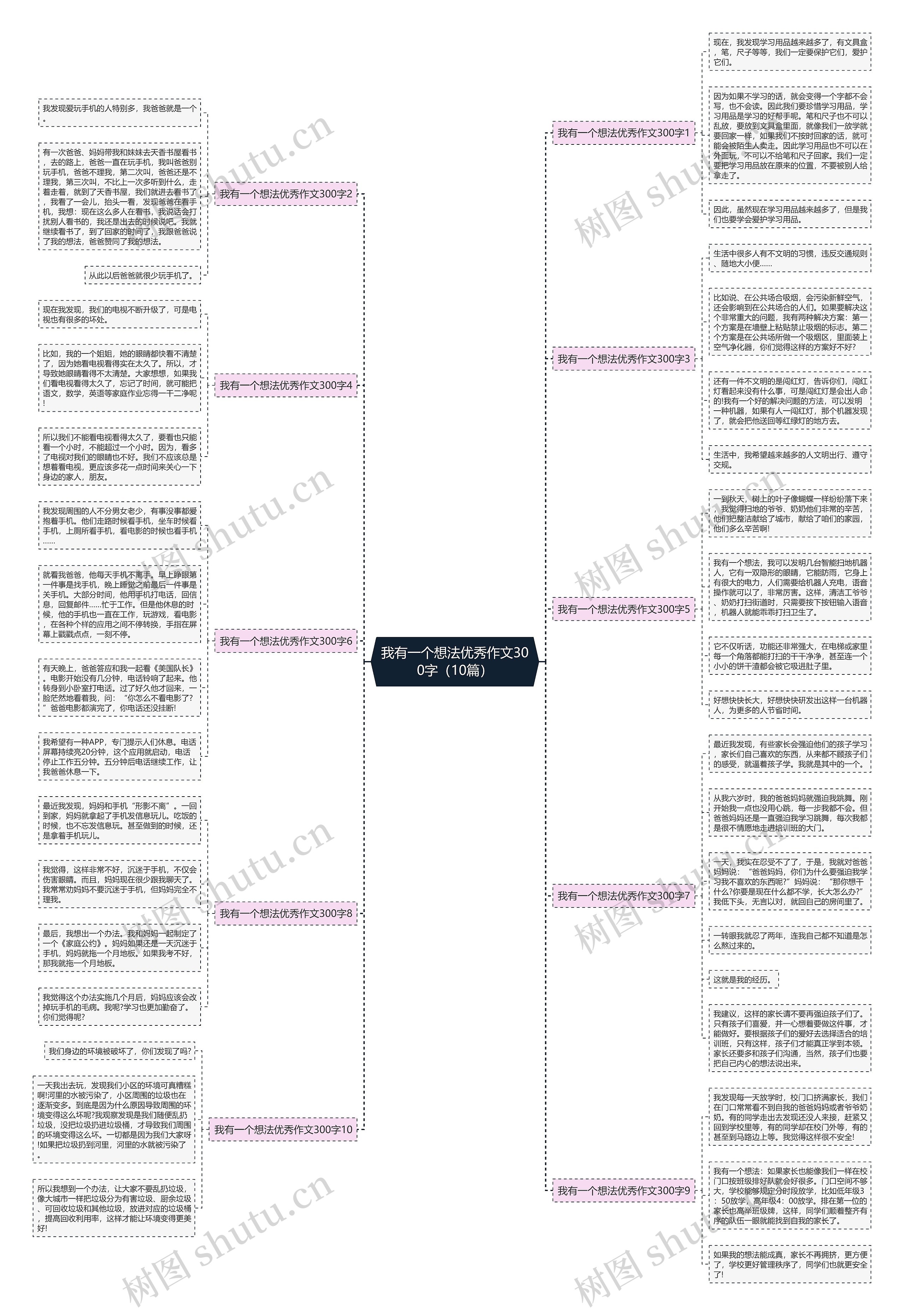 我有一个想法优秀作文300字（10篇）思维导图