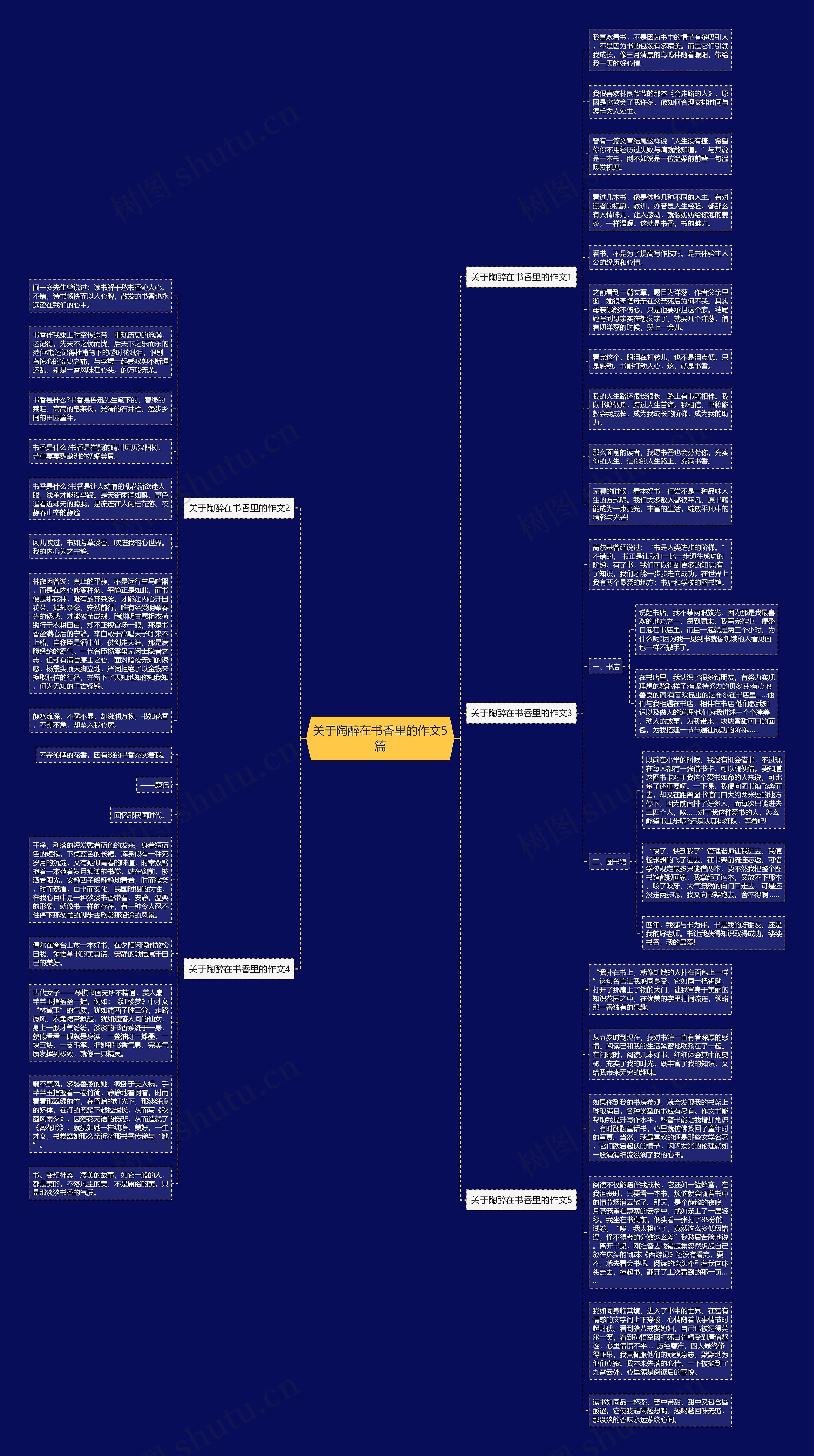 关于陶醉在书香里的作文5篇思维导图