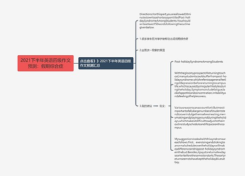 2021下半年英语四级作文预测：假期综合症