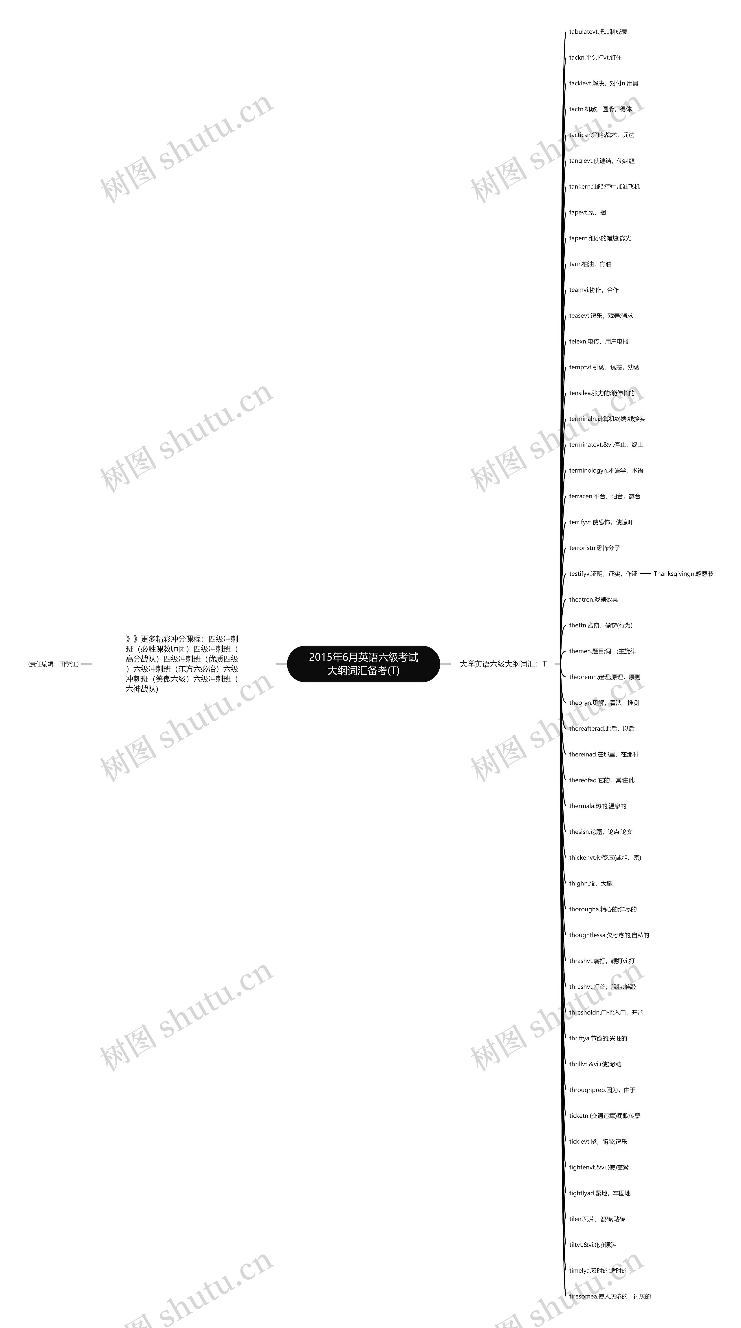 2015年6月英语六级考试大纲词汇备考(T)思维导图