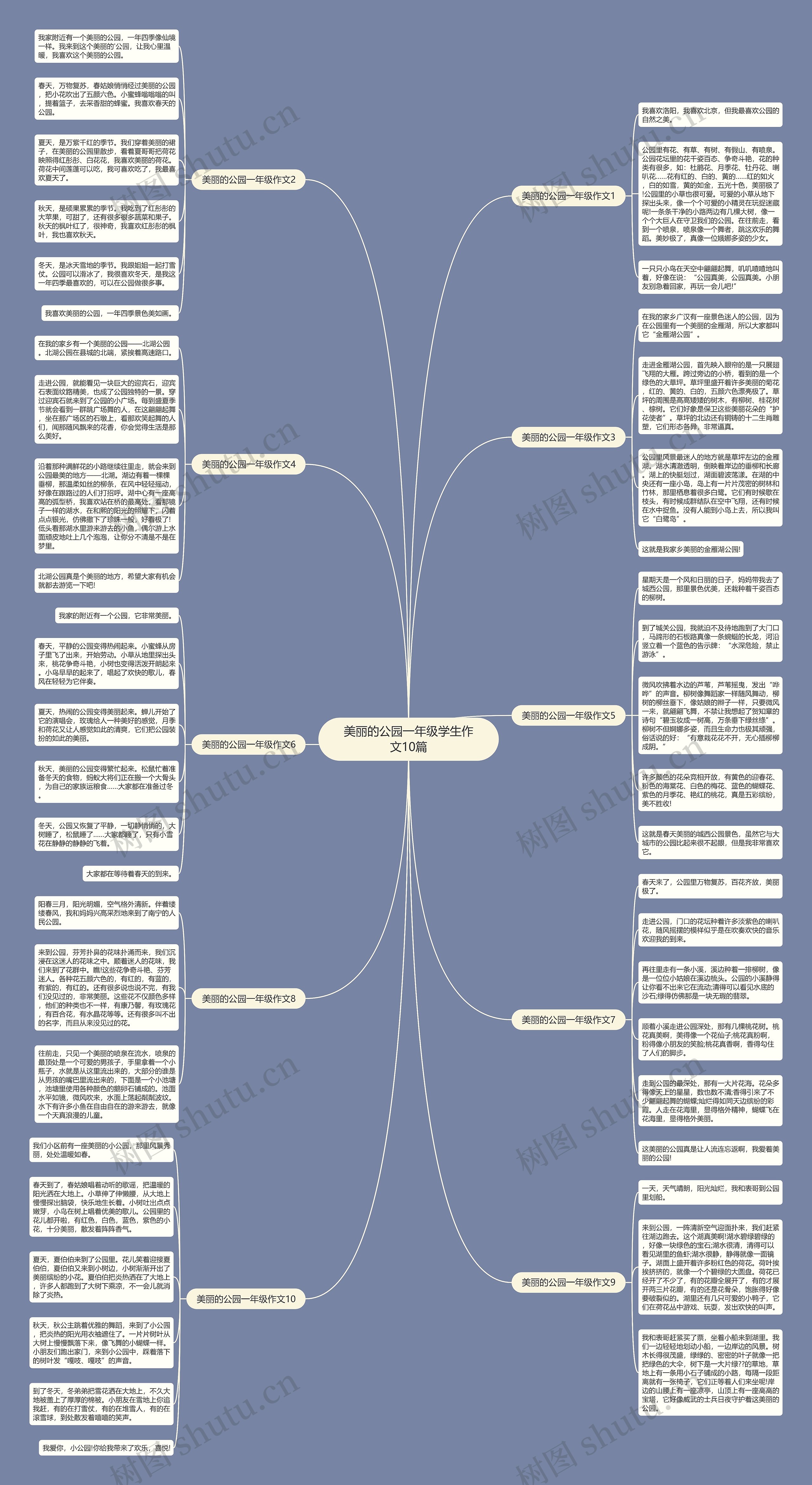 美丽的公园一年级学生作文10篇思维导图