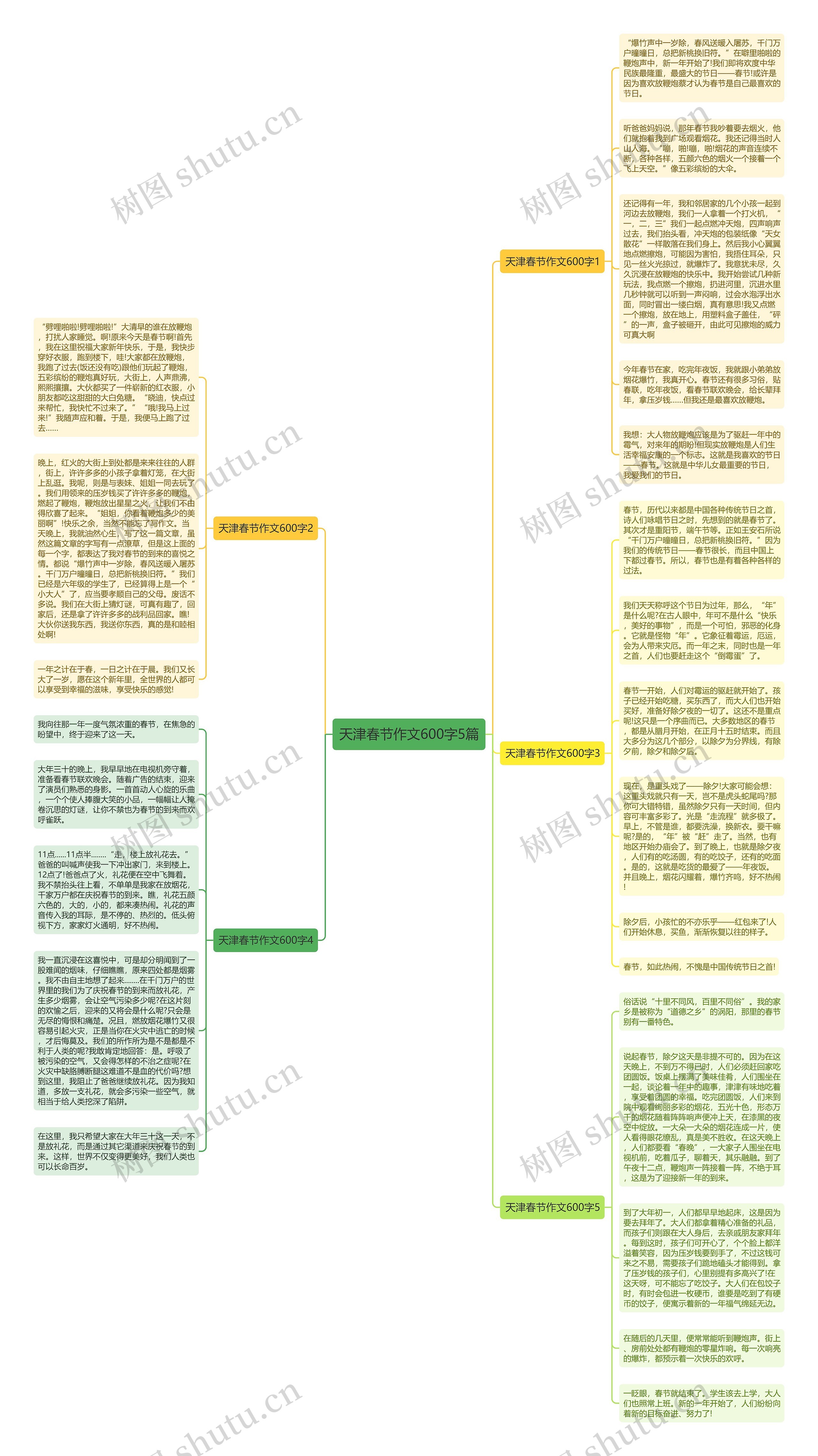 天津春节作文600字5篇思维导图