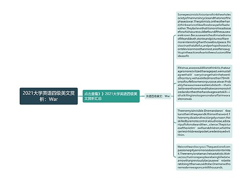 2021大学英语四级美文赏析：War