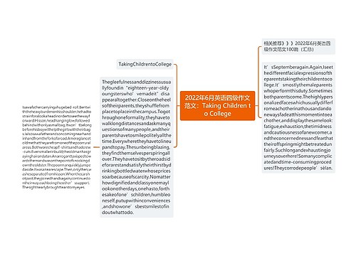 2022年6月英语四级作文范文：Taking Children to College