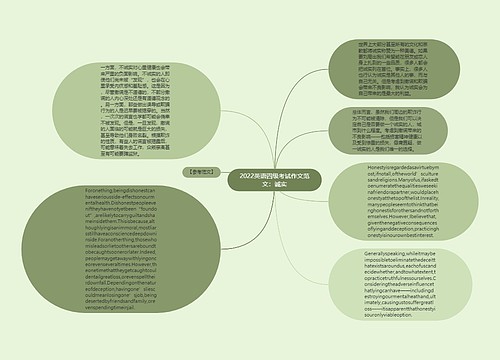 2022英语四级考试作文范文：诚实