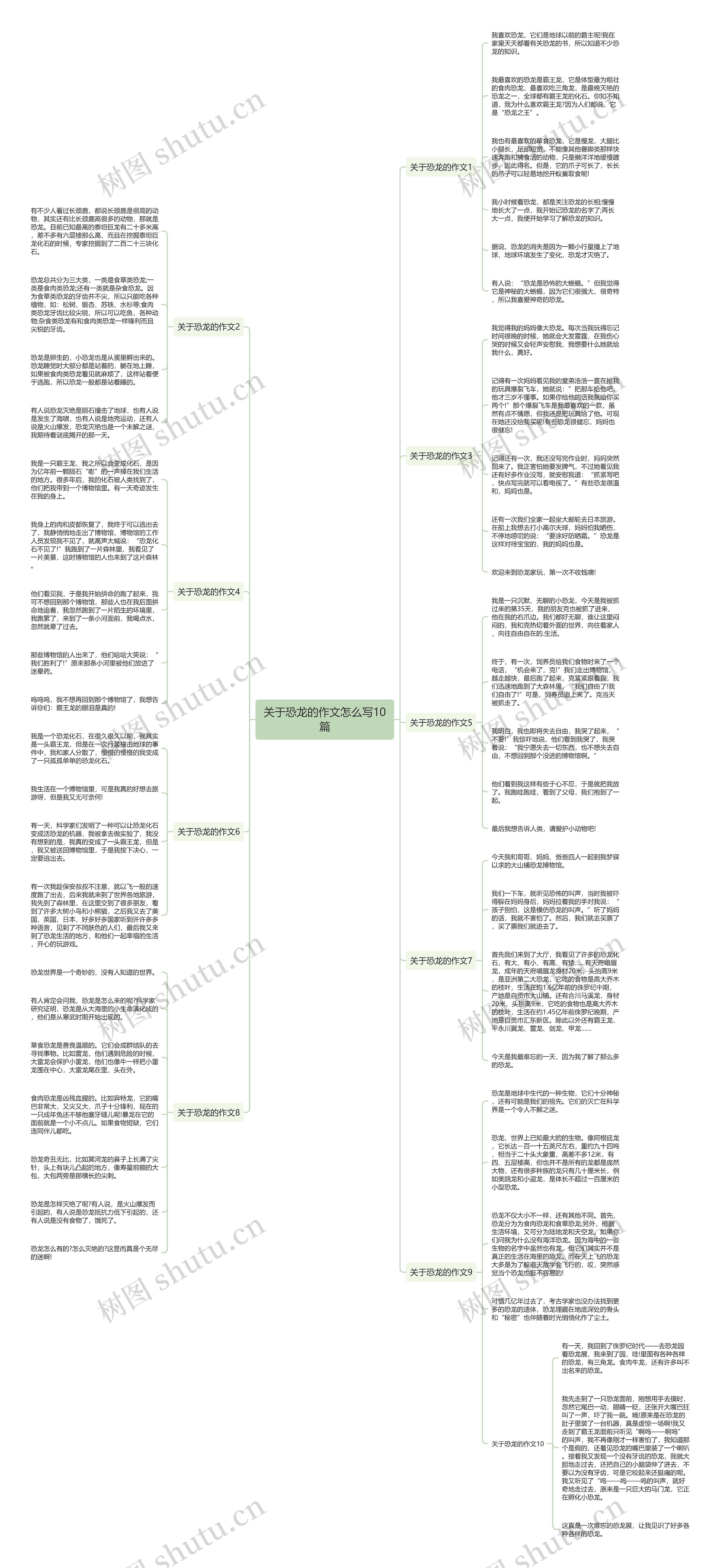 关于恐龙的作文怎么写10篇思维导图