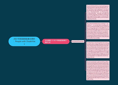 2021年英语四级美文赏析：People with Disabilities
