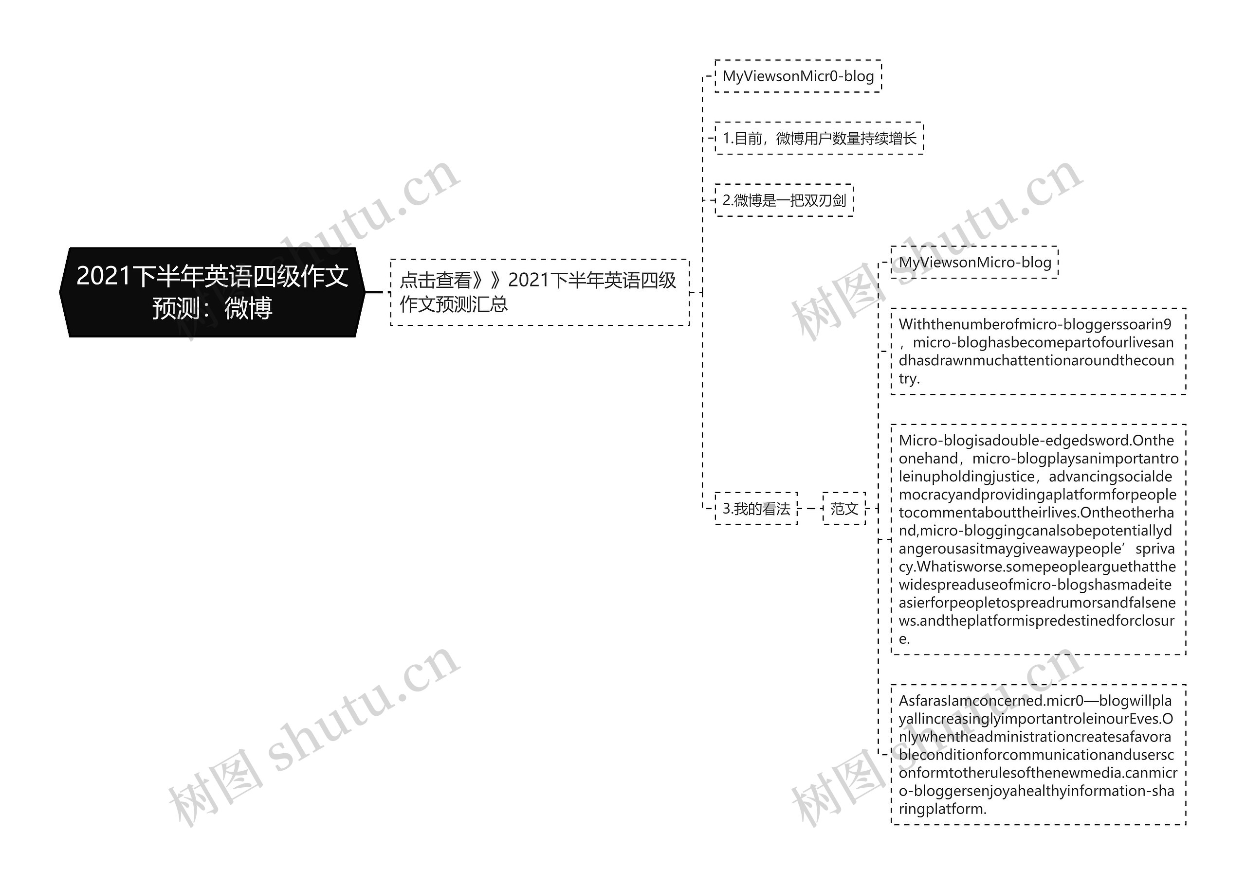 2021下半年英语四级作文预测：微博思维导图